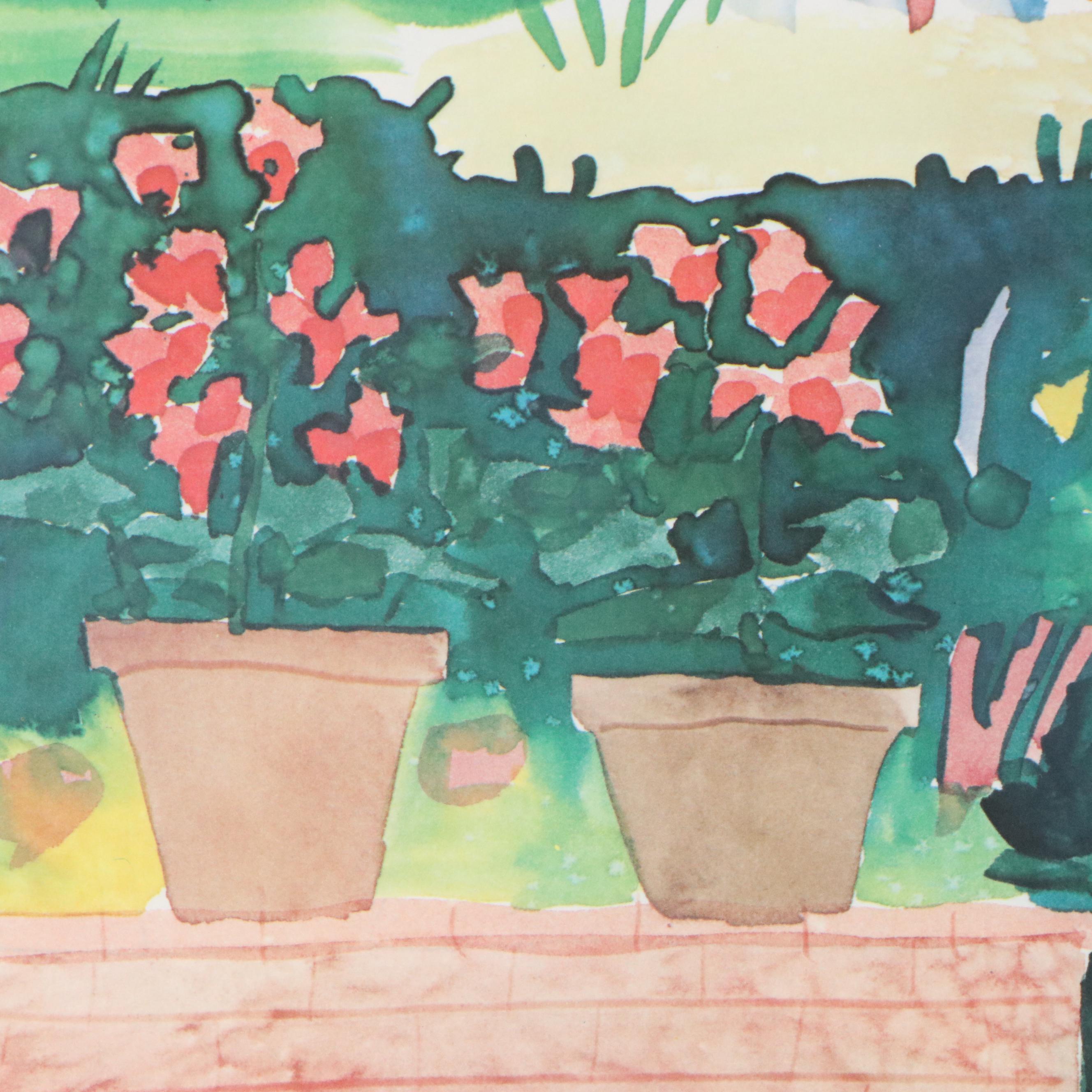 After Mike Smith Offset Lithograph "Burning Bush"