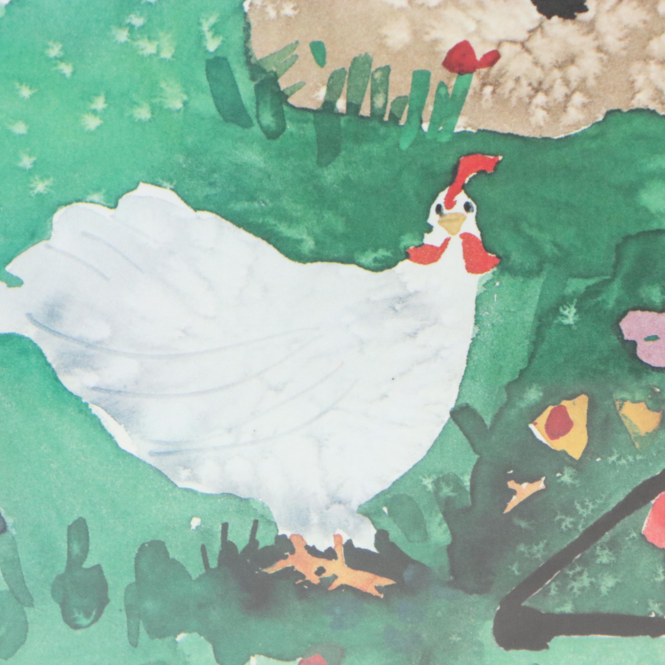 After Mike Smith Offset Lithograph "Burning Bush"