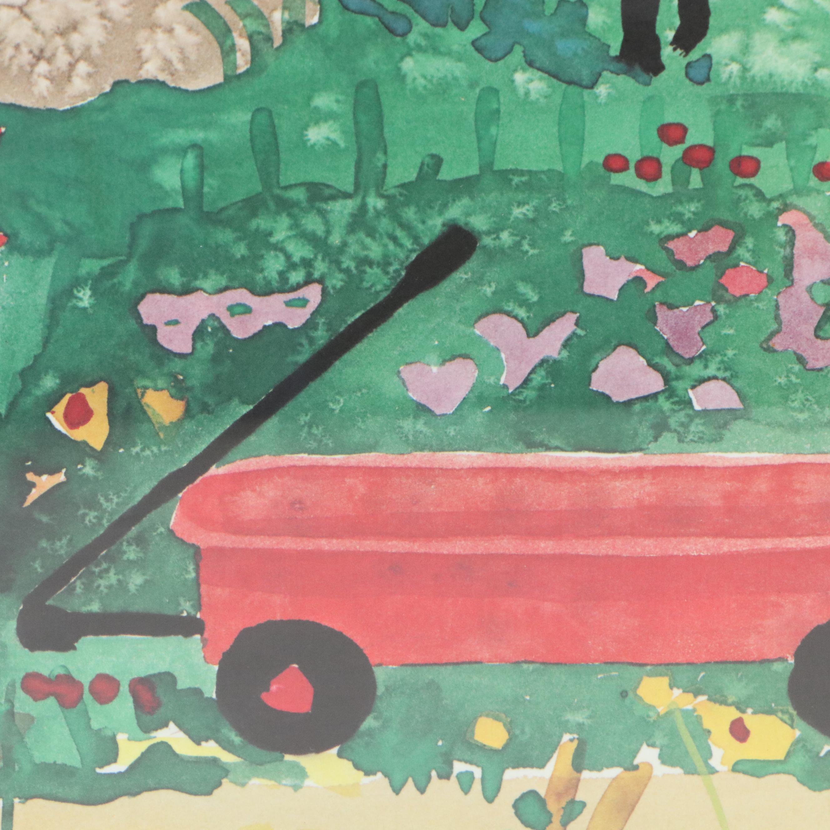 After Mike Smith Offset Lithograph "Burning Bush"