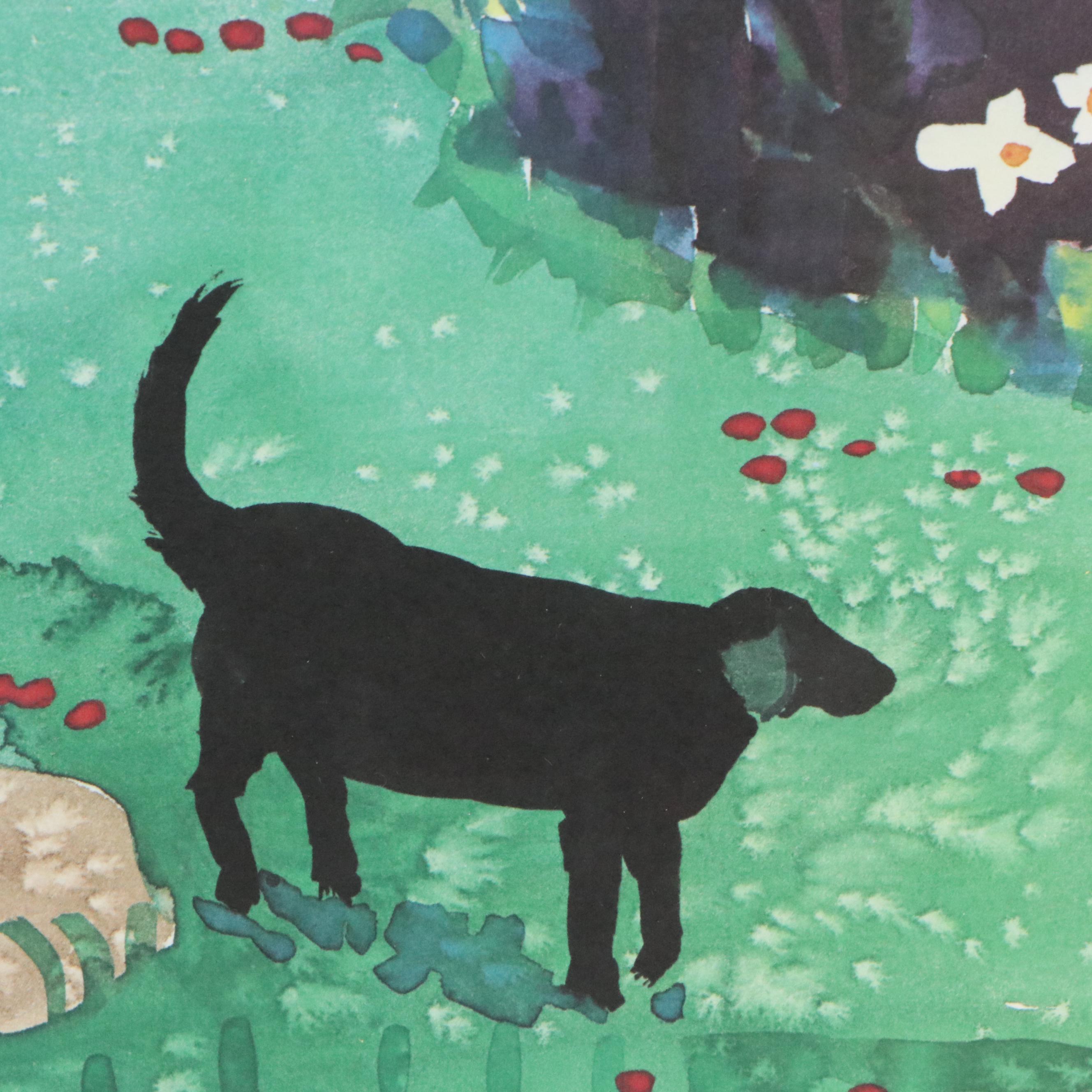 After Mike Smith Offset Lithograph "Burning Bush"