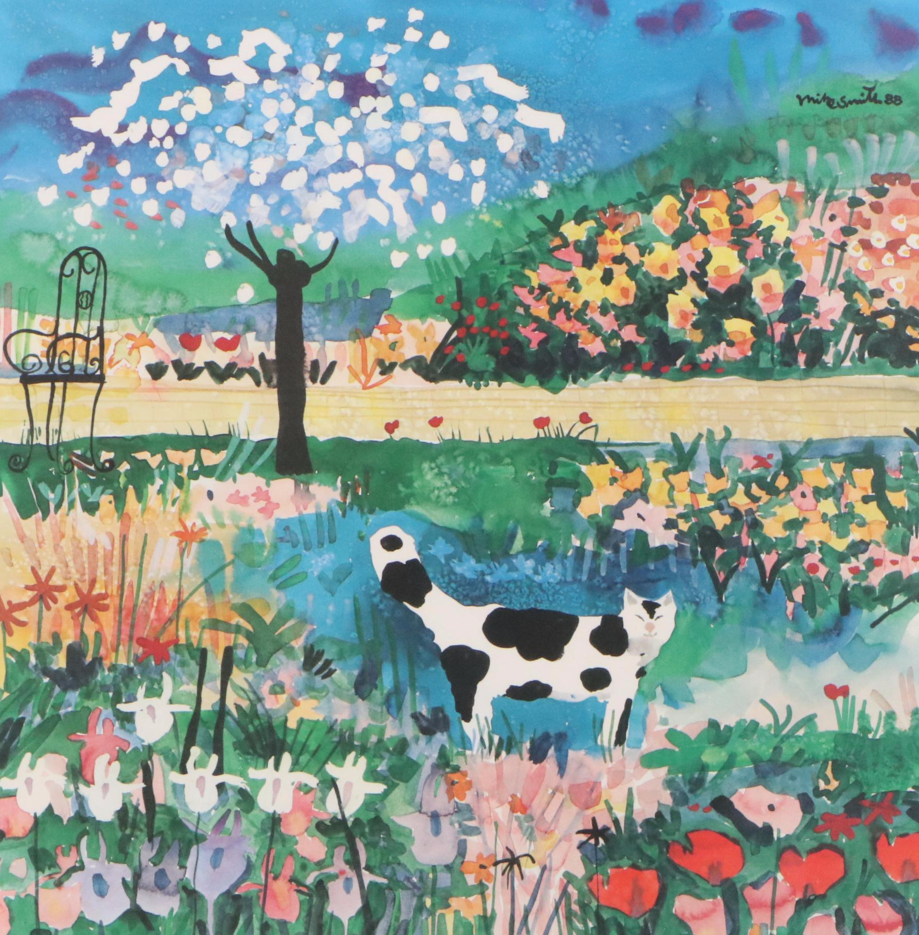 After Mike Smith Offset Lithograph "Tree Becoming Clouds"