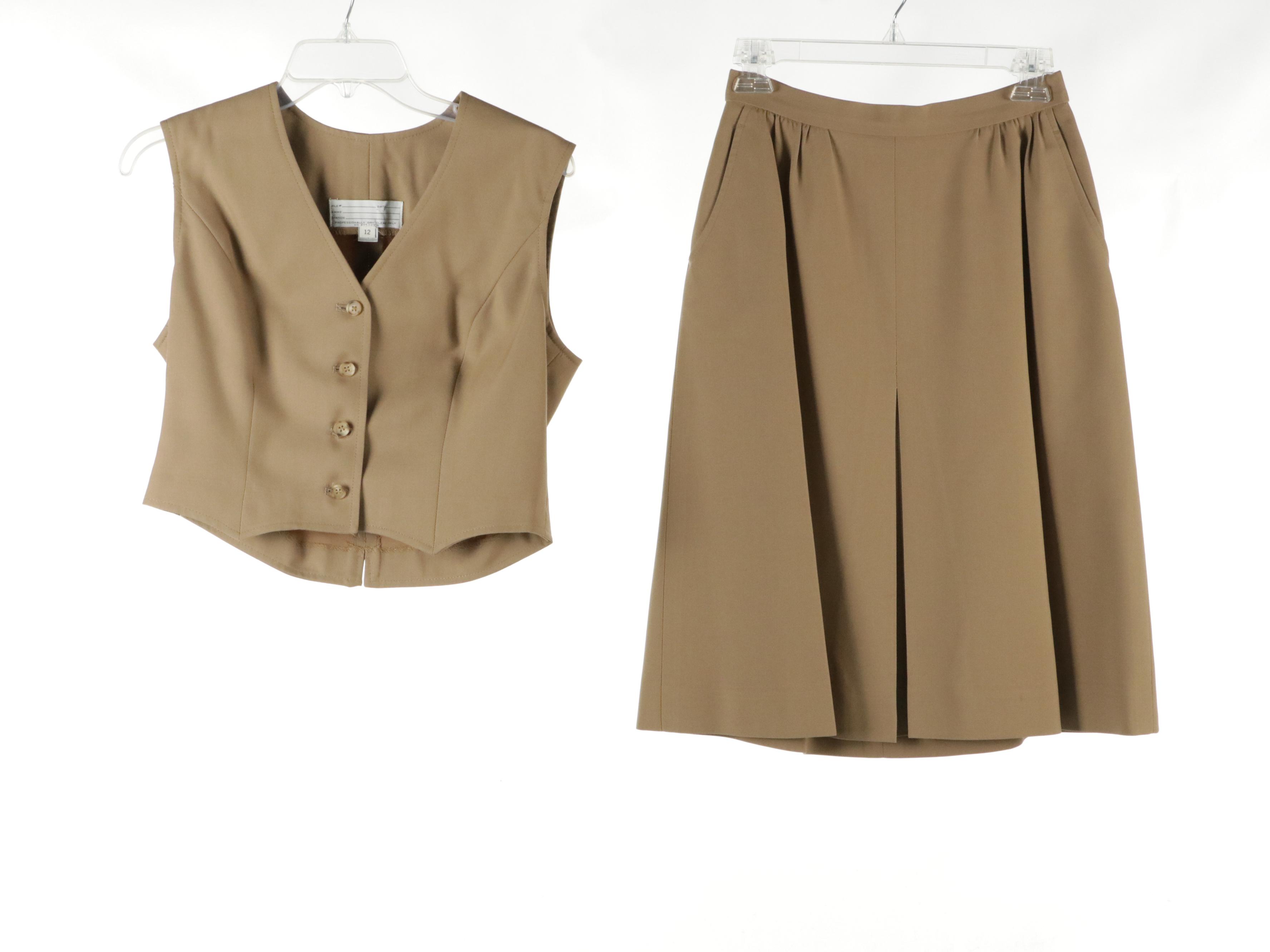 Vintage Flight Attendant Uniform with Leather Belts