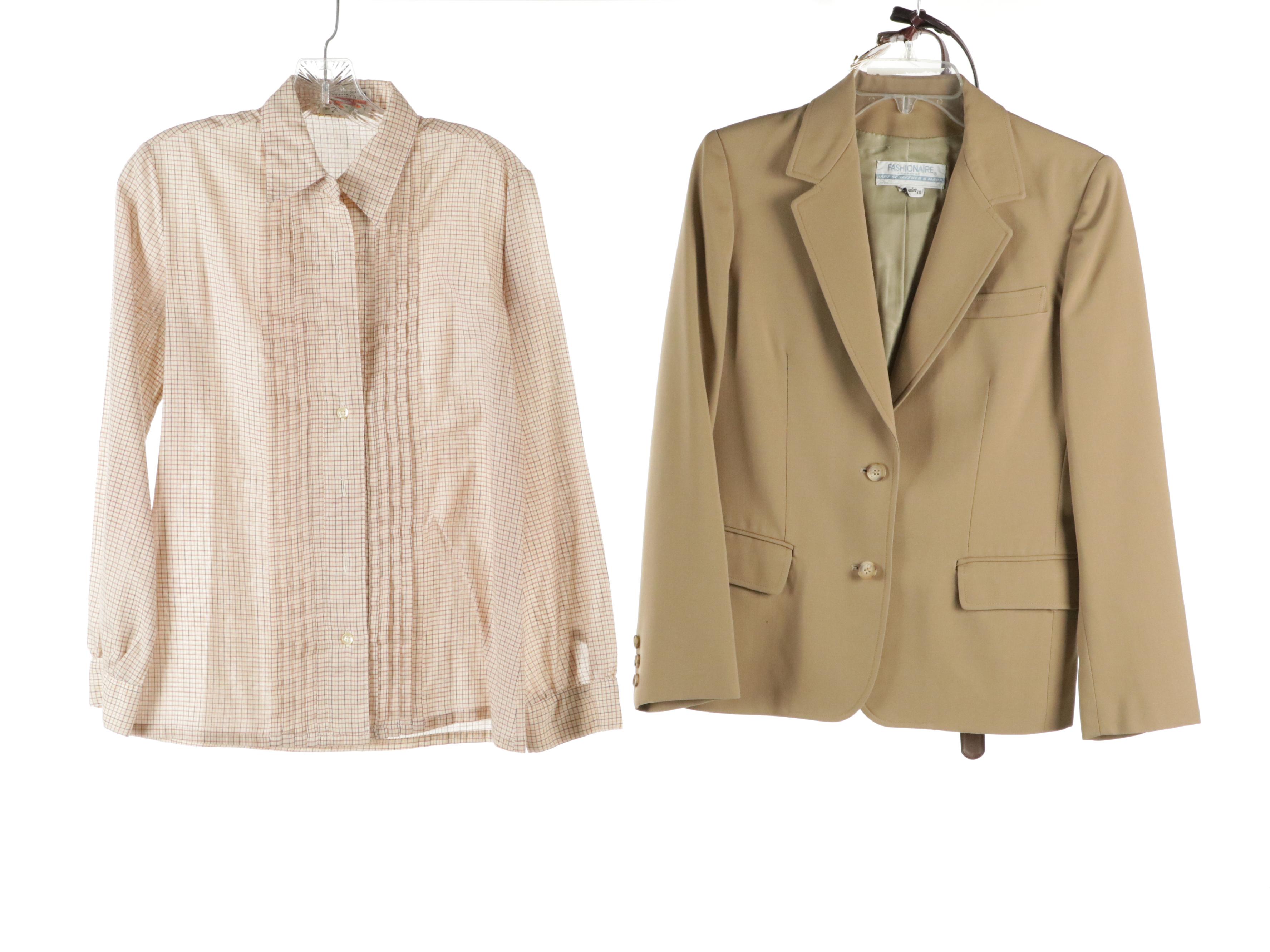 Vintage Flight Attendant Uniform with Leather Belts