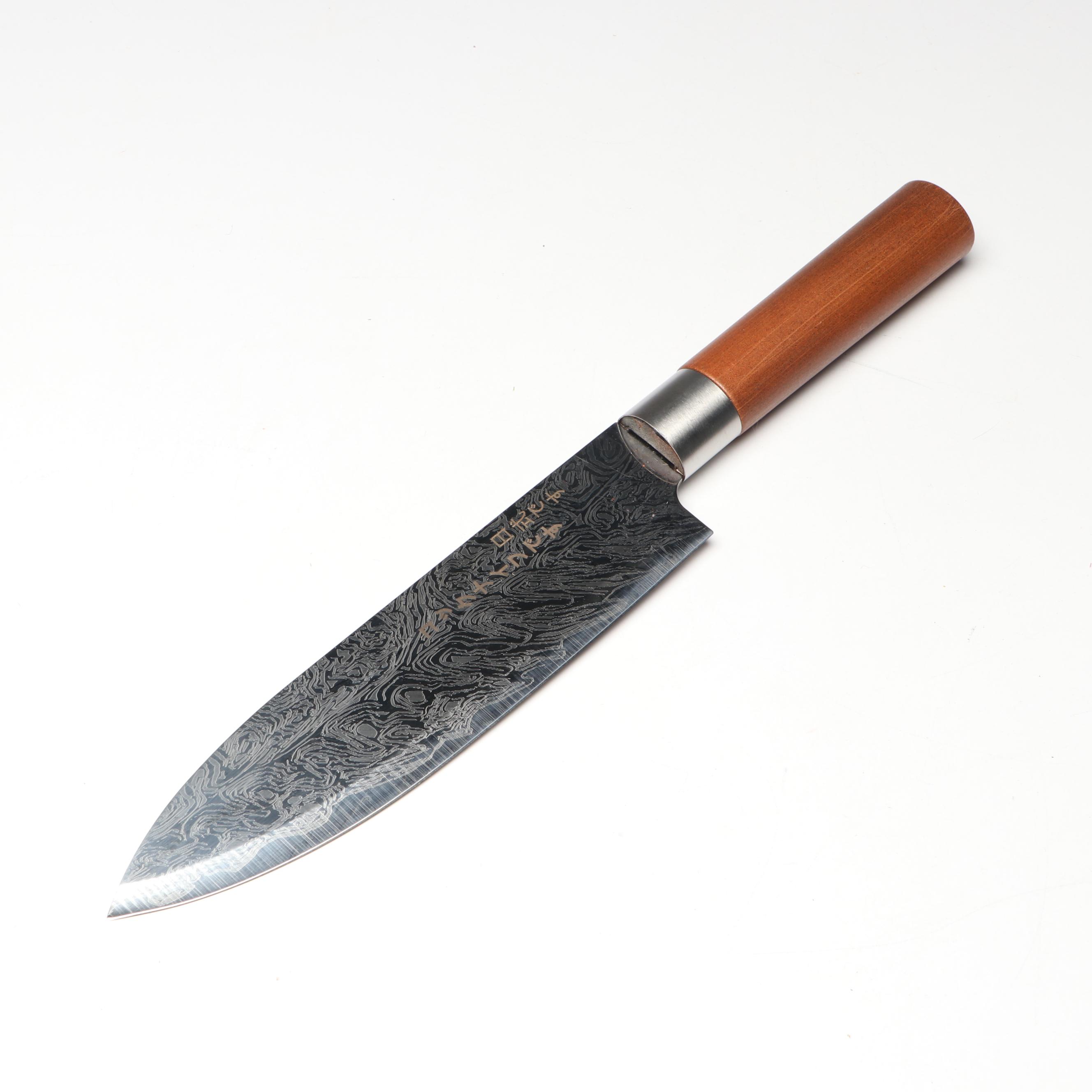 Japanese Style Etched Stainless Steel Chef's Knives