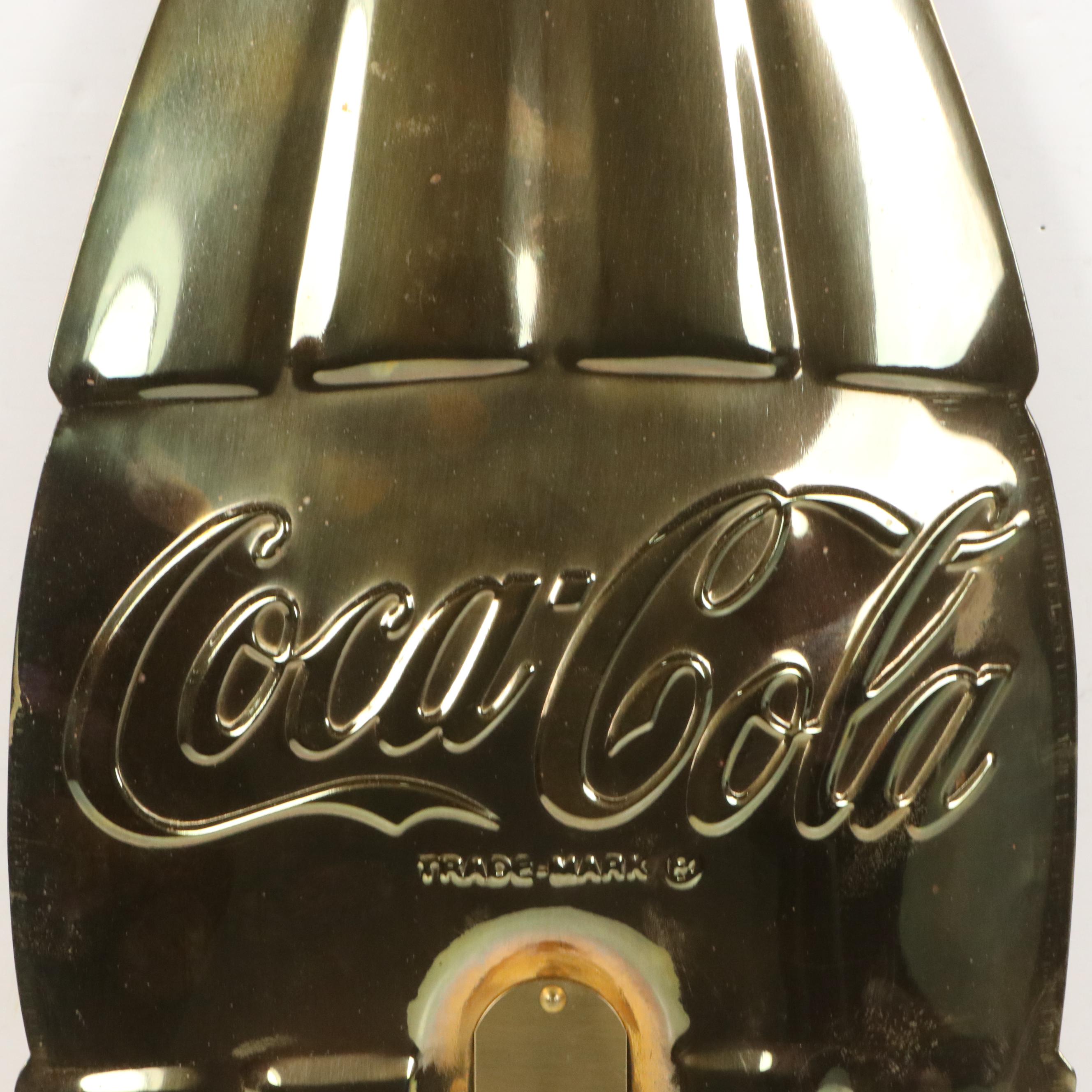 Coca-Cola Die-Cut Metal Thermometer Sign