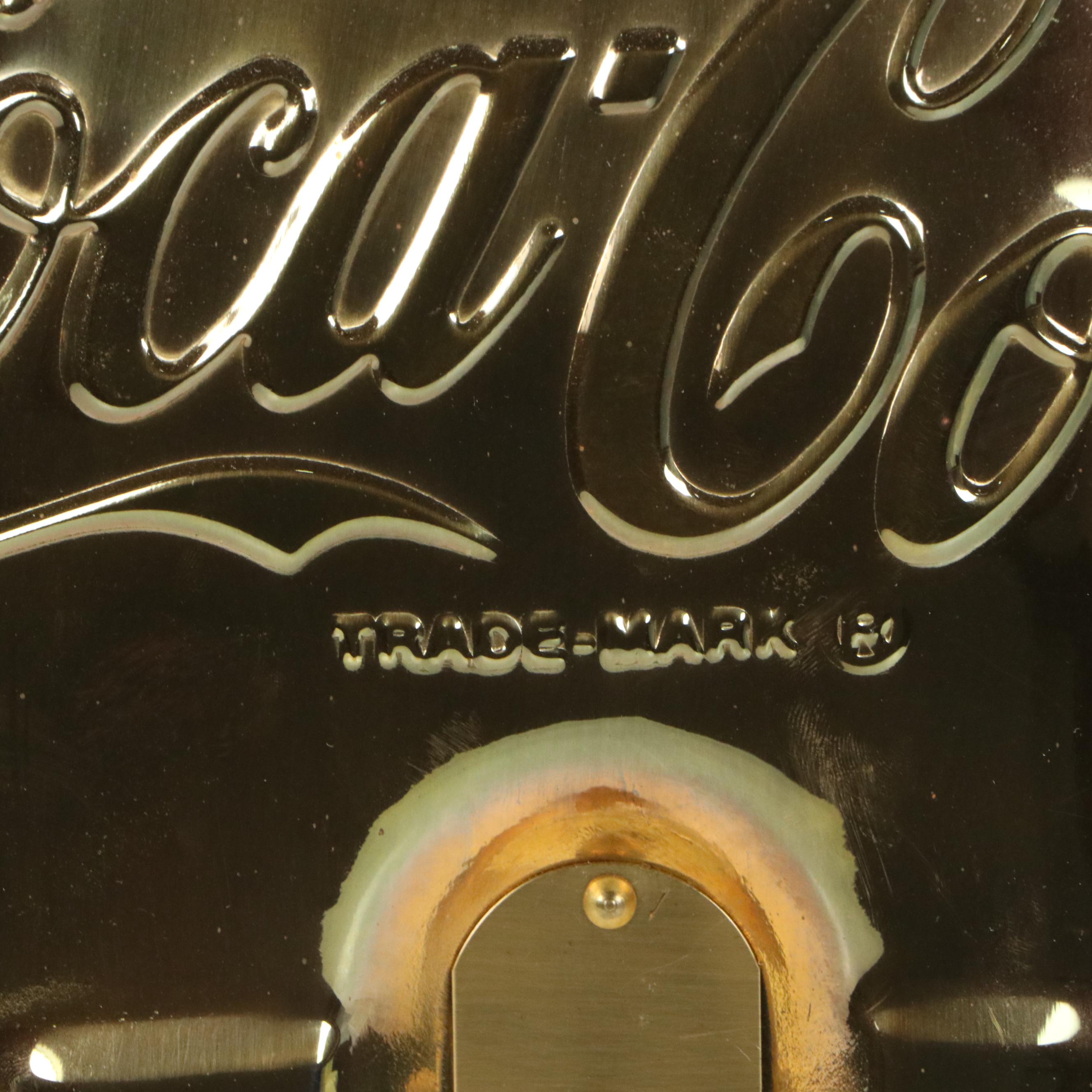 Coca-Cola Die-Cut Metal Thermometer Sign