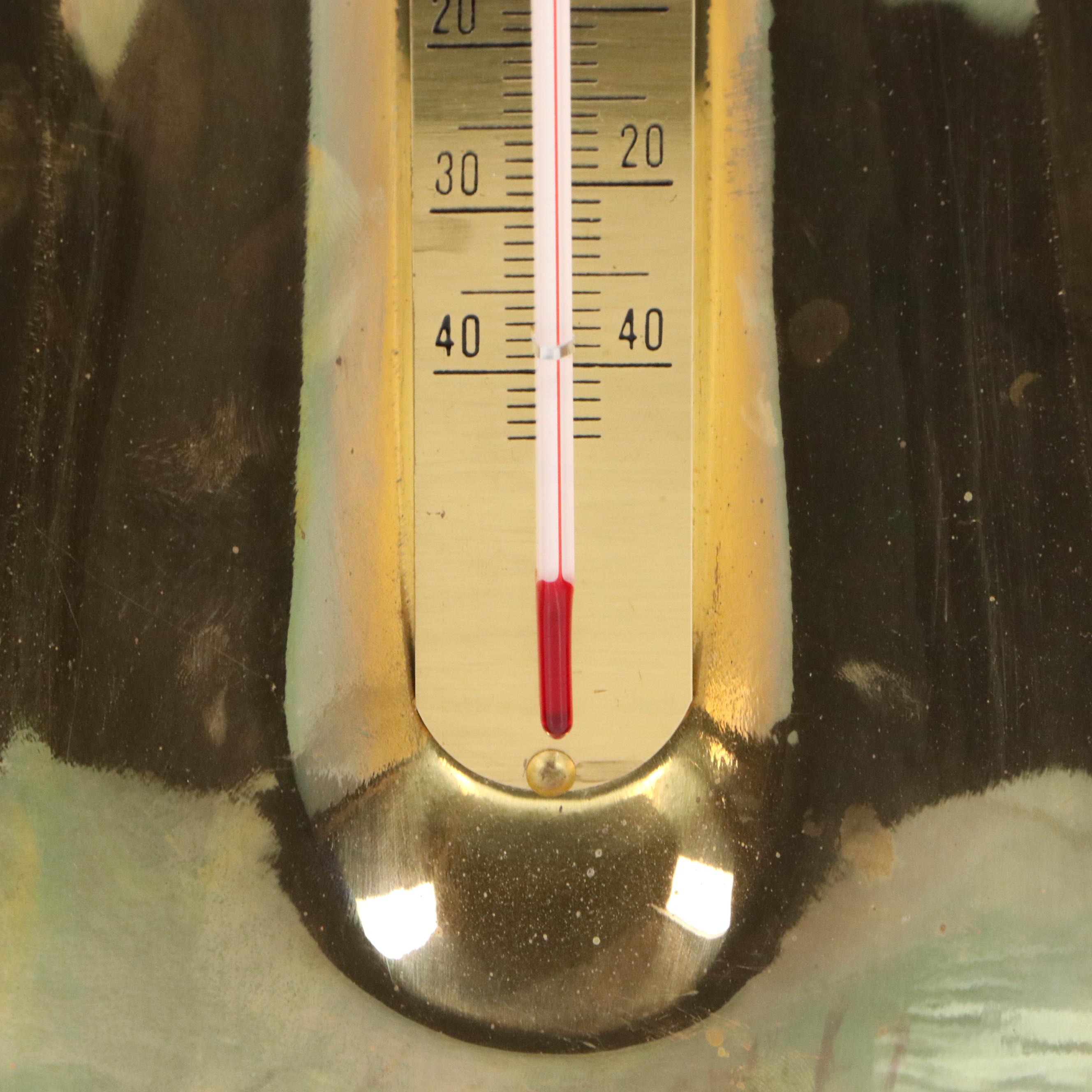 Coca-Cola Die-Cut Metal Thermometer Sign