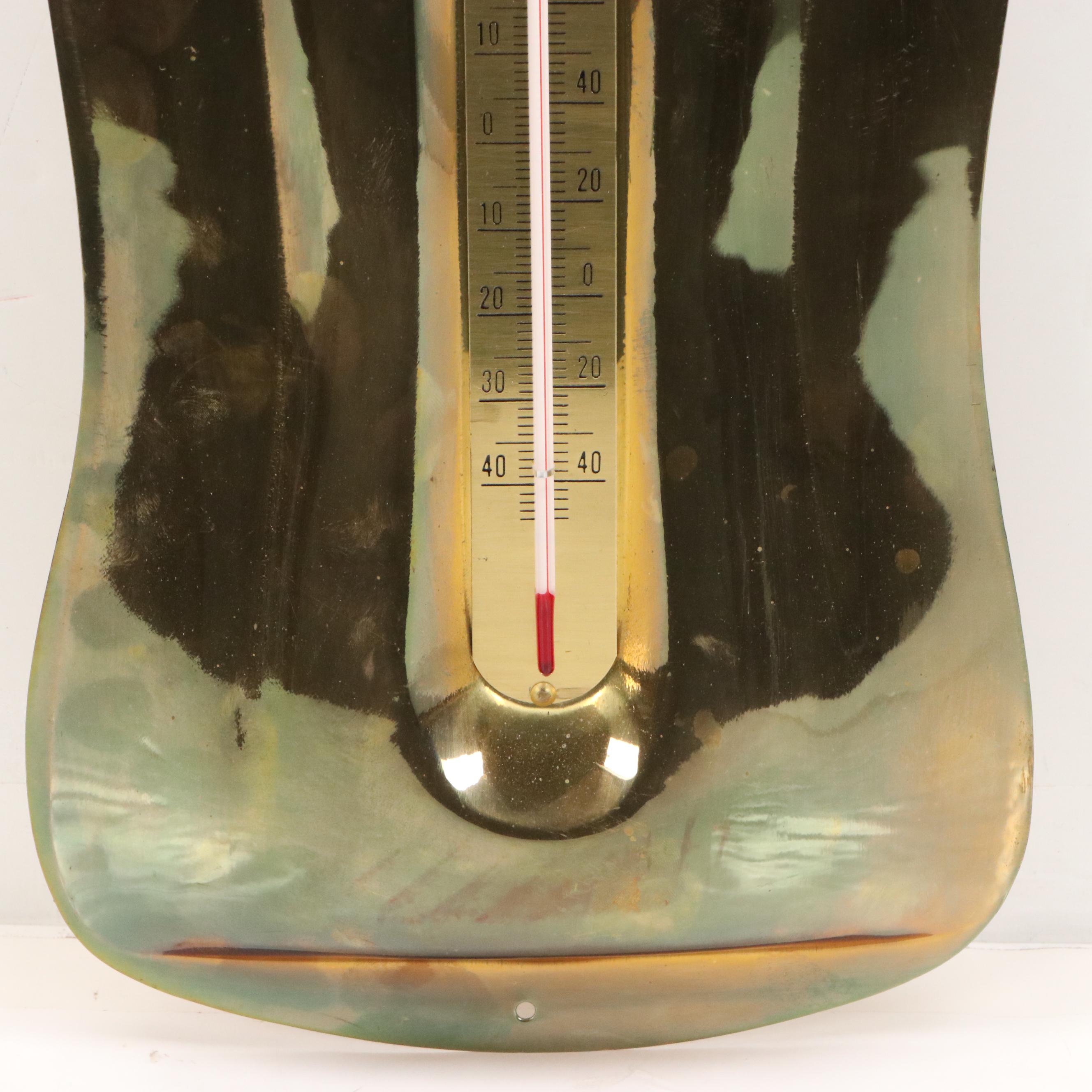 Coca-Cola Die-Cut Metal Thermometer Sign