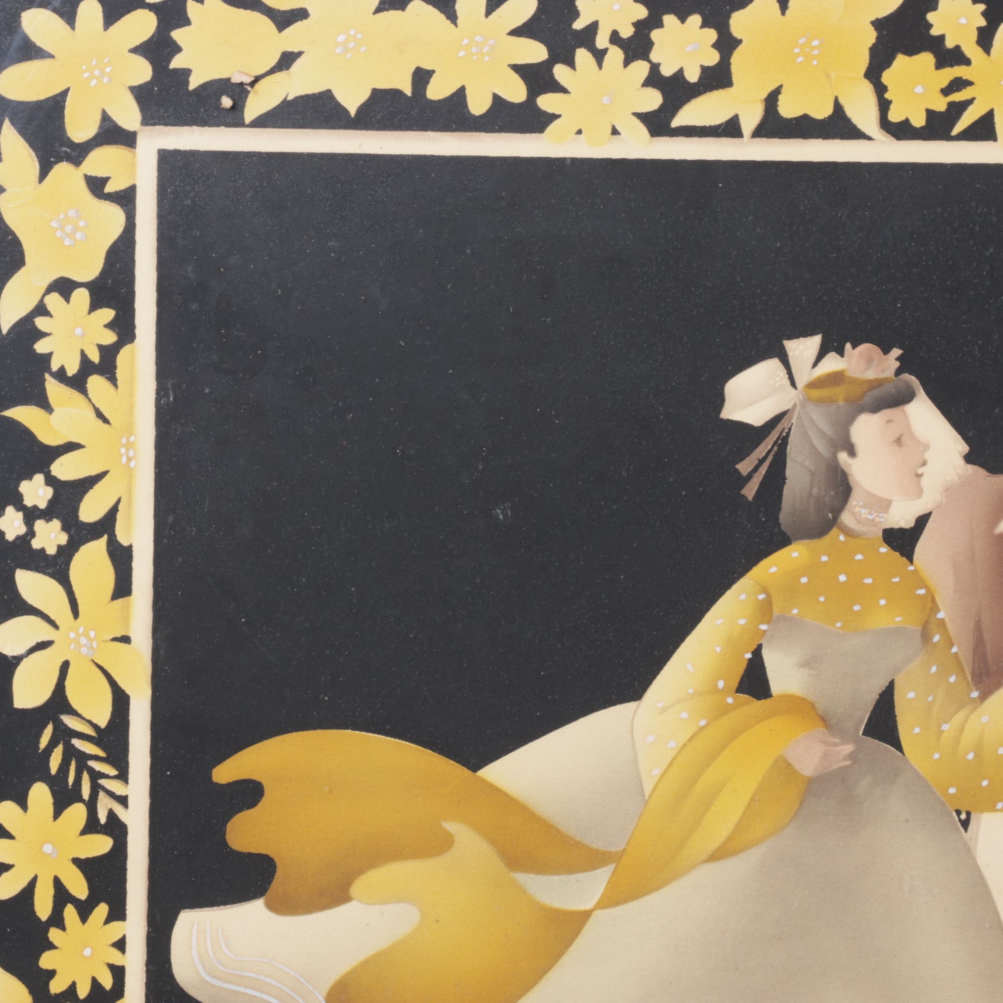 Pair of Bernard Picture Company Victorian Style Airbrush Stencil Portraits