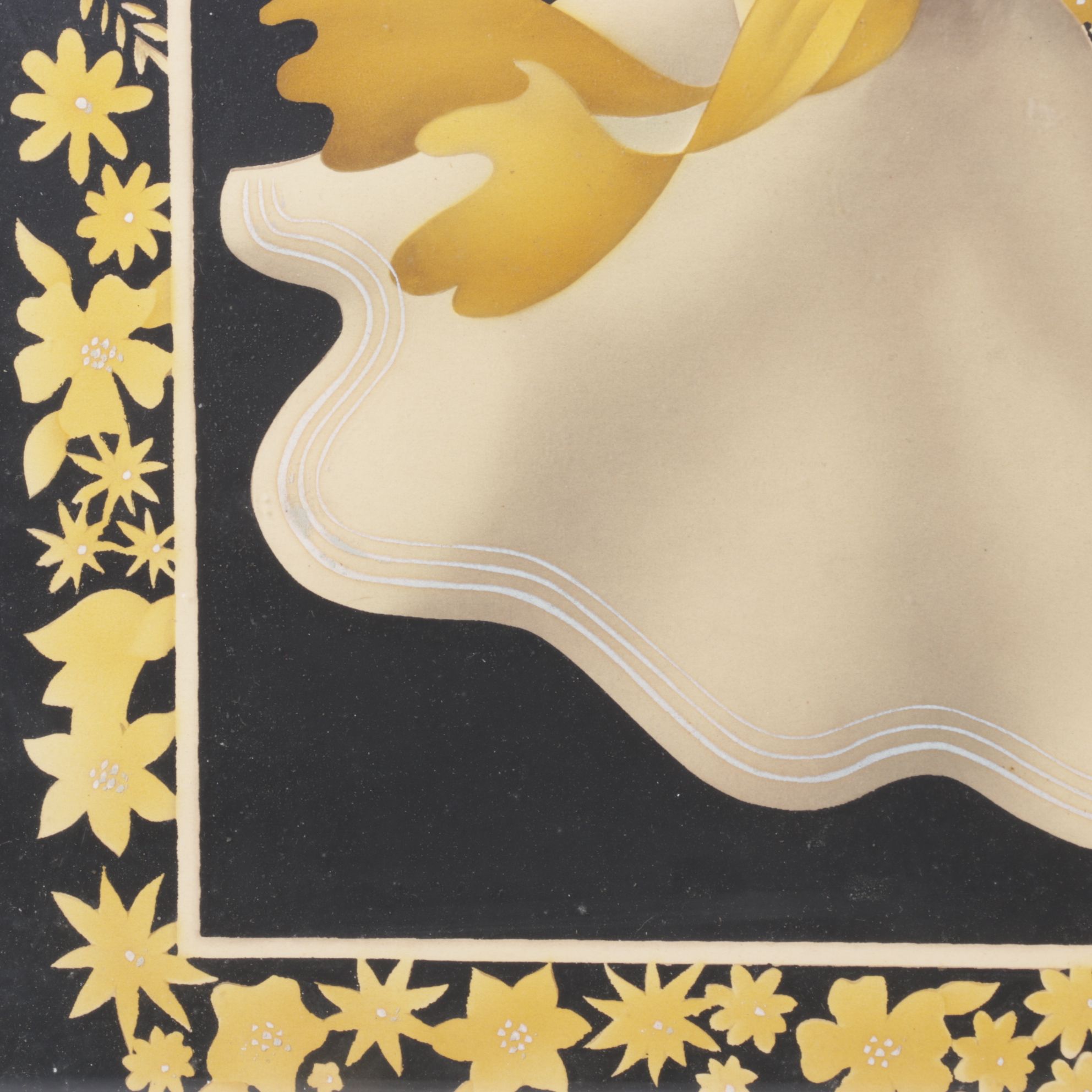 Pair of Bernard Picture Company Victorian Style Airbrush Stencil Portraits