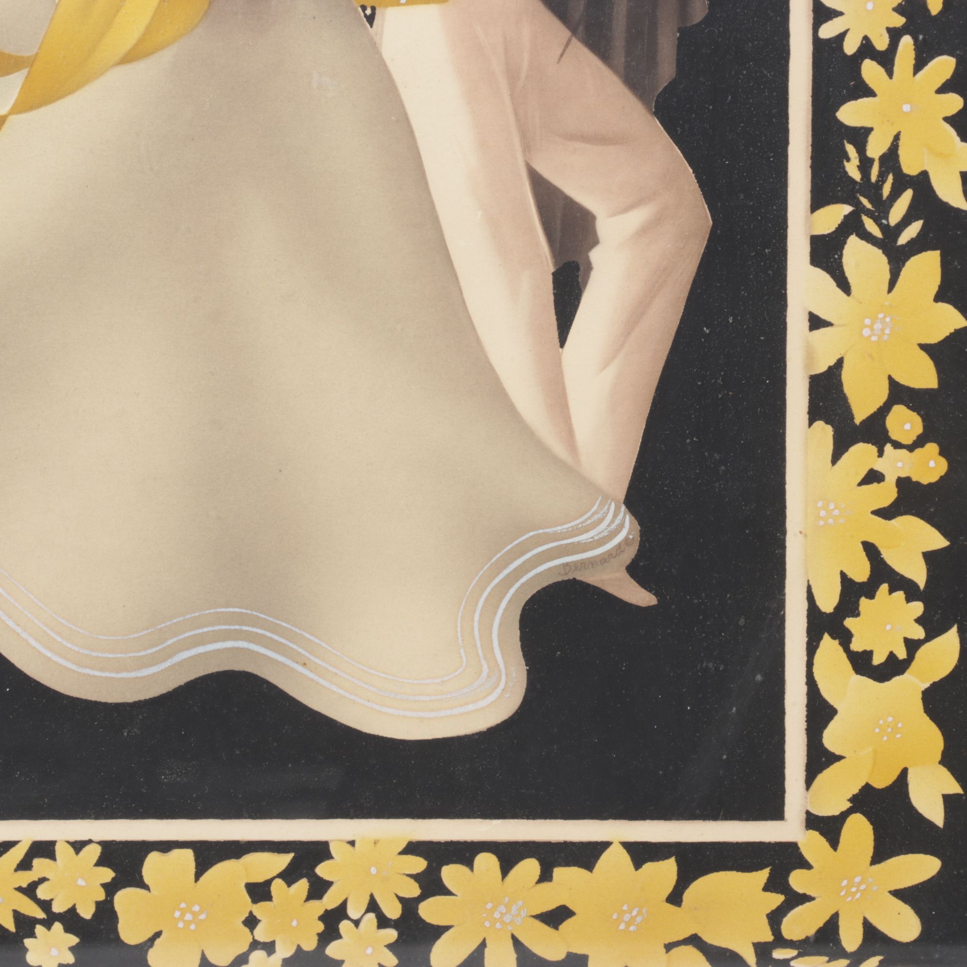 Pair of Bernard Picture Company Victorian Style Airbrush Stencil Portraits