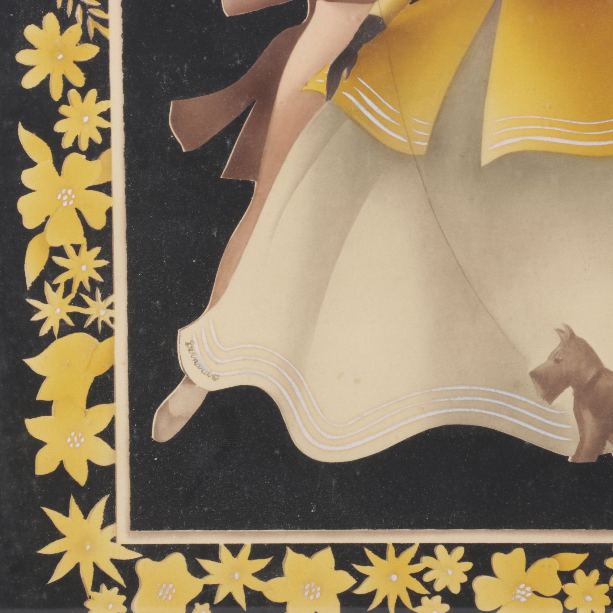 Pair of Bernard Picture Company Victorian Style Airbrush Stencil Portraits