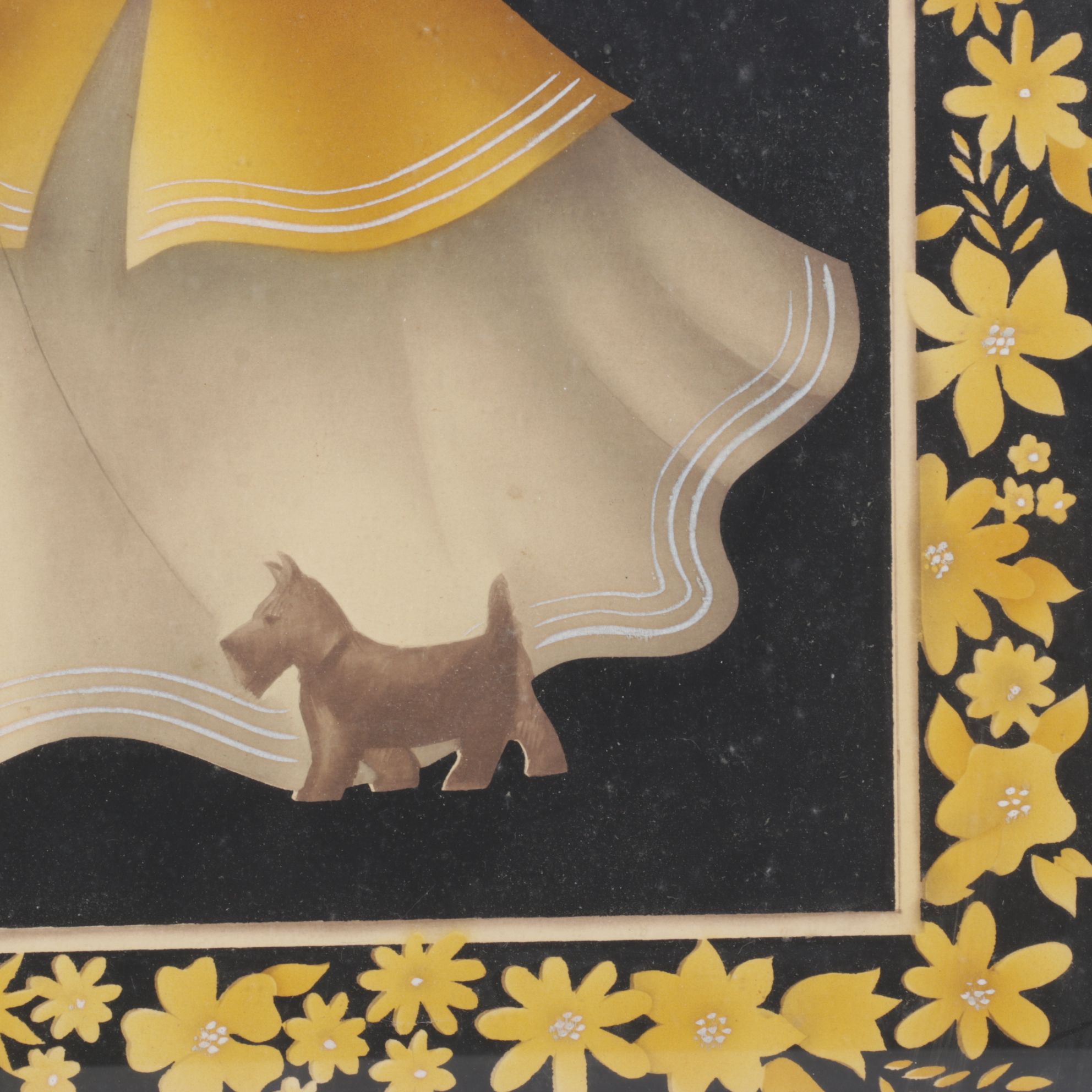 Pair of Bernard Picture Company Victorian Style Airbrush Stencil Portraits