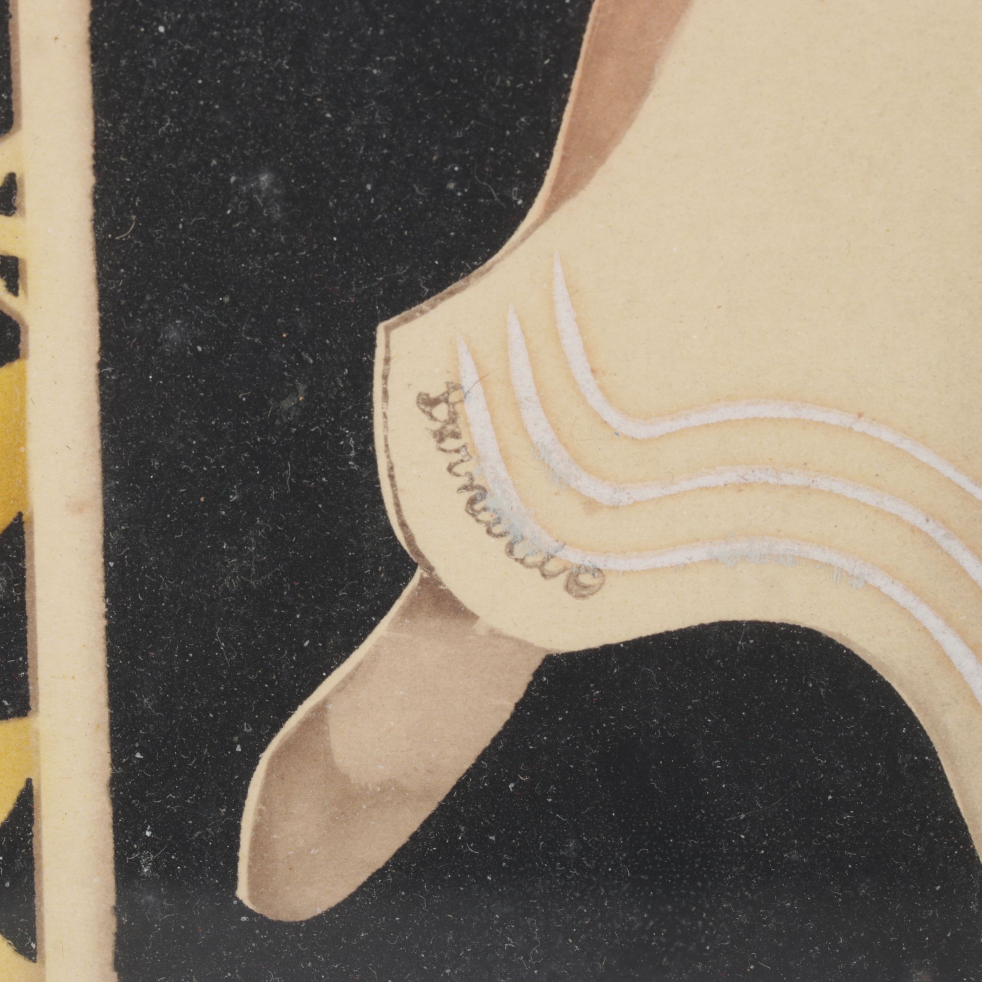 Pair of Bernard Picture Company Victorian Style Airbrush Stencil Portraits