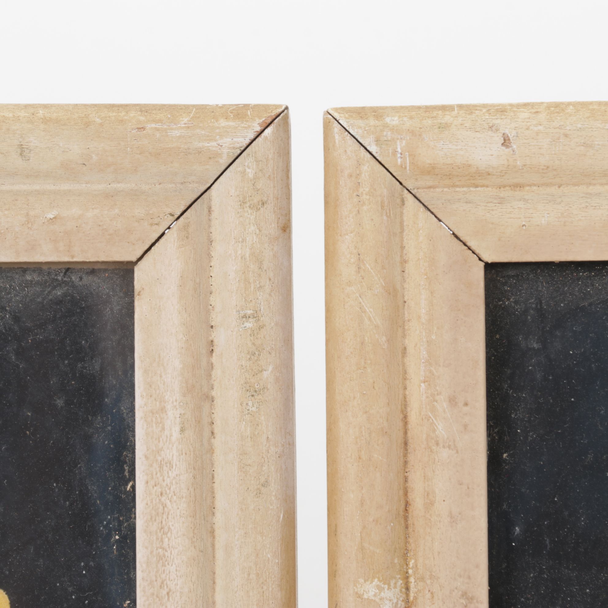 Pair of Bernard Picture Company Victorian Style Airbrush Stencil Portraits