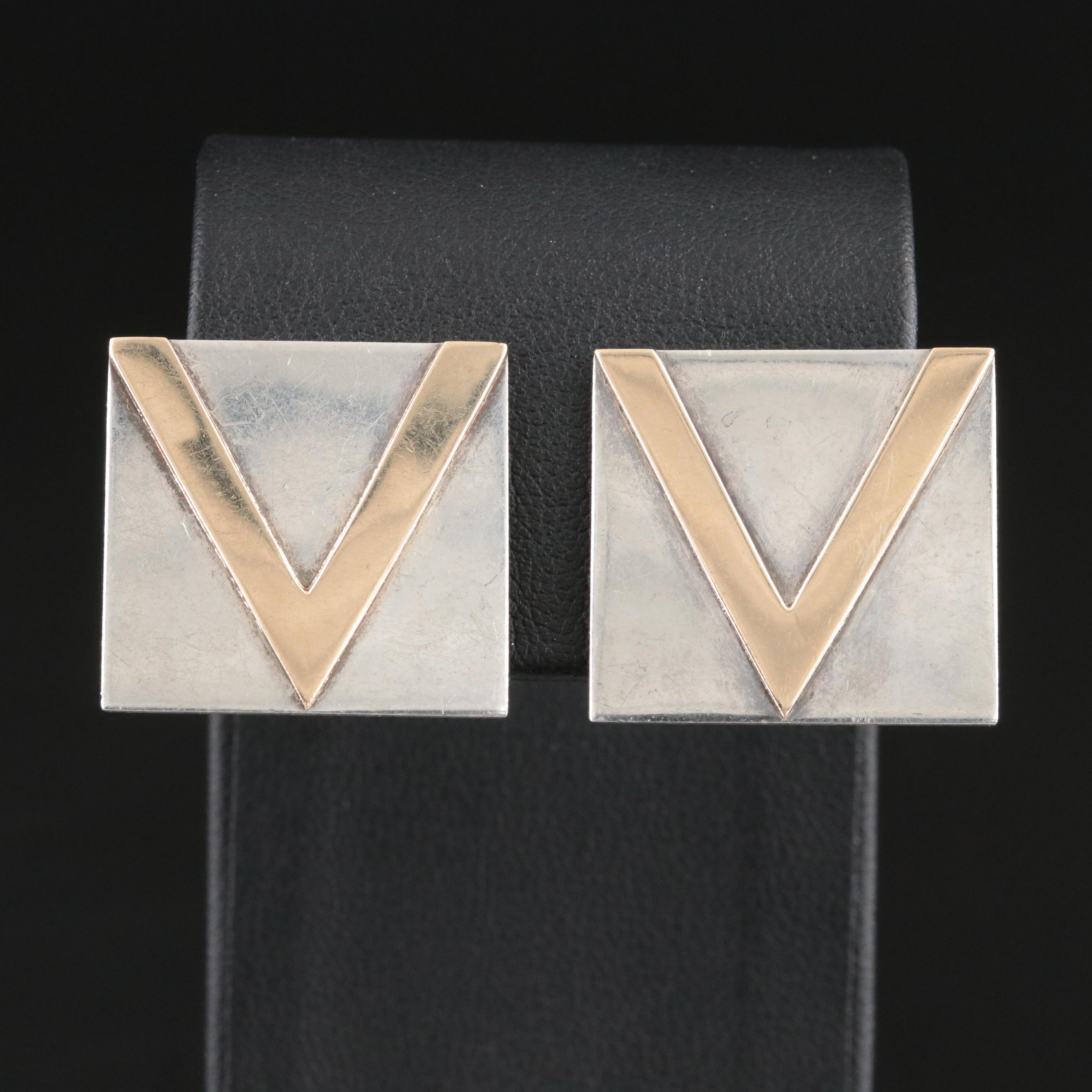 Michelle & Janis Savitt Sterling Earrings with 14K Accents