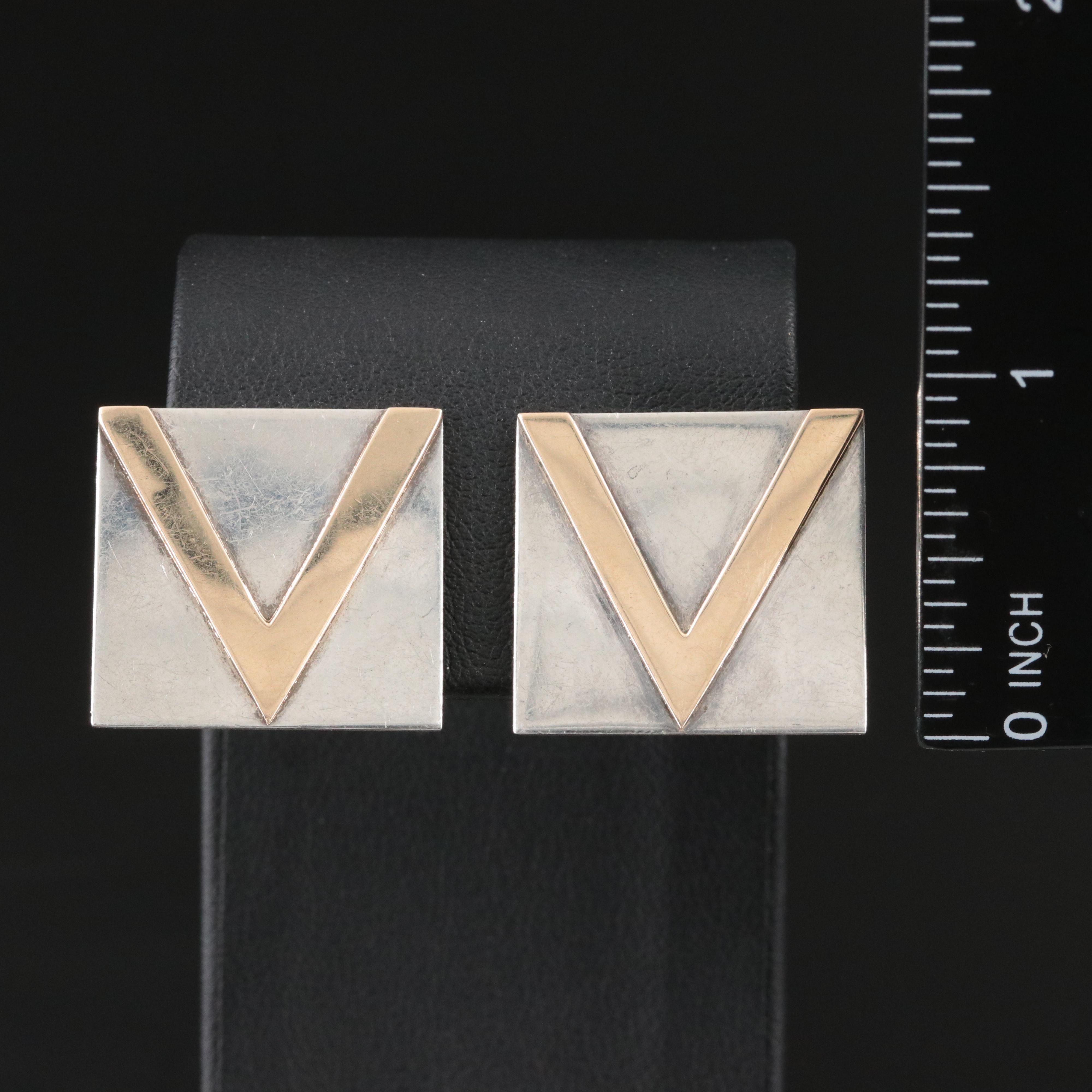Michelle & Janis Savitt Sterling Earrings with 14K Accents