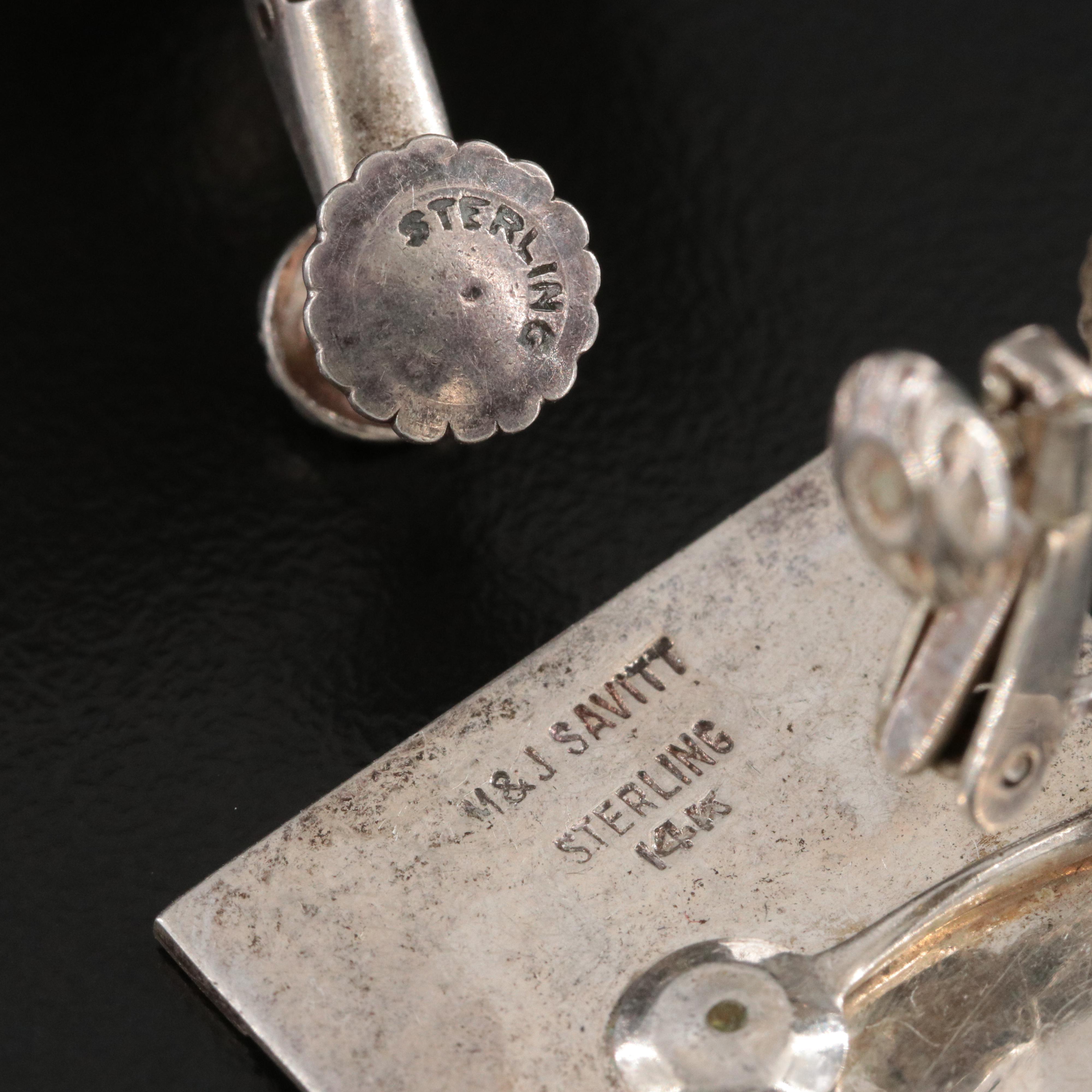 Michelle & Janis Savitt Sterling Earrings with 14K Accents