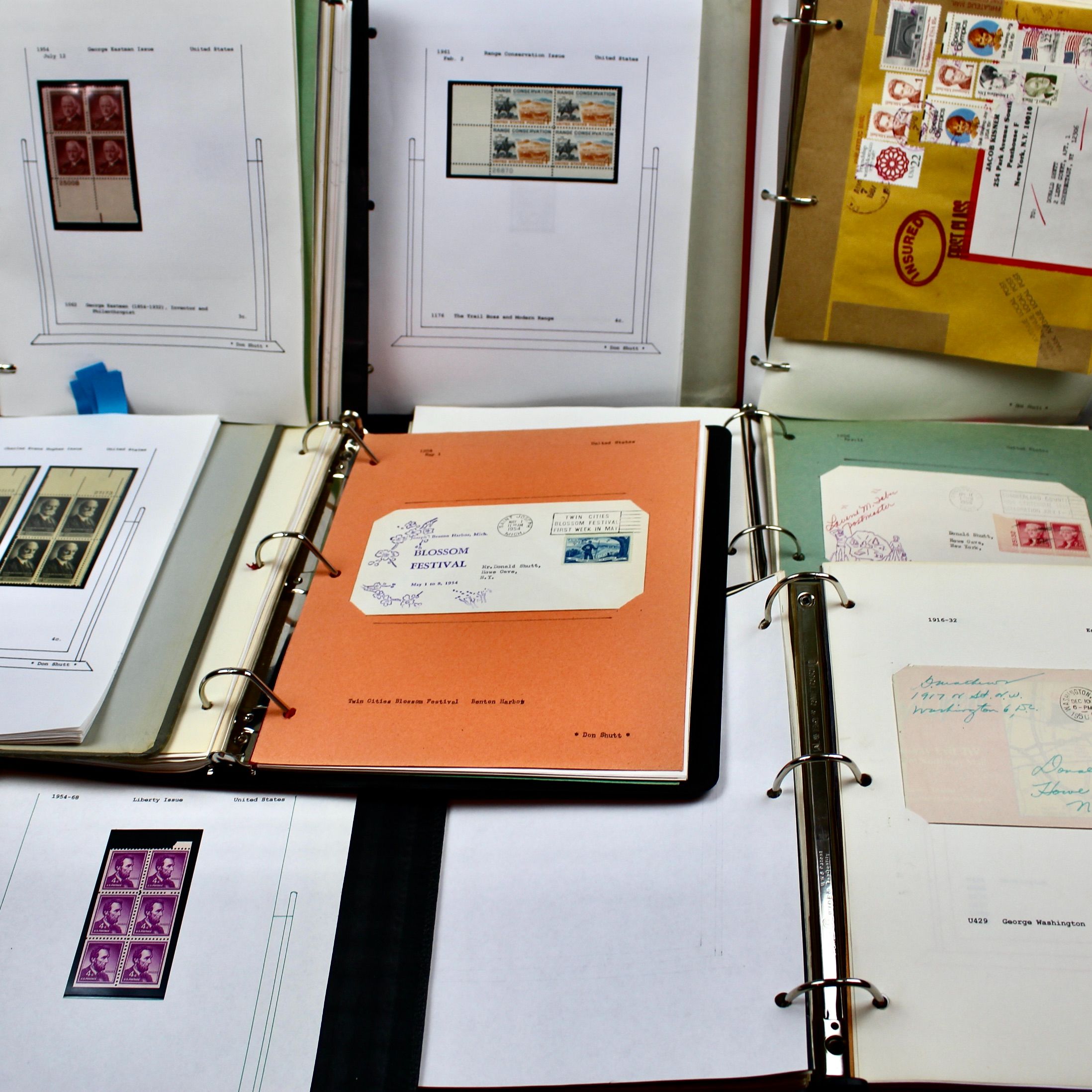 Sixteen Hand-Made Albums of Postage Stamp Collections