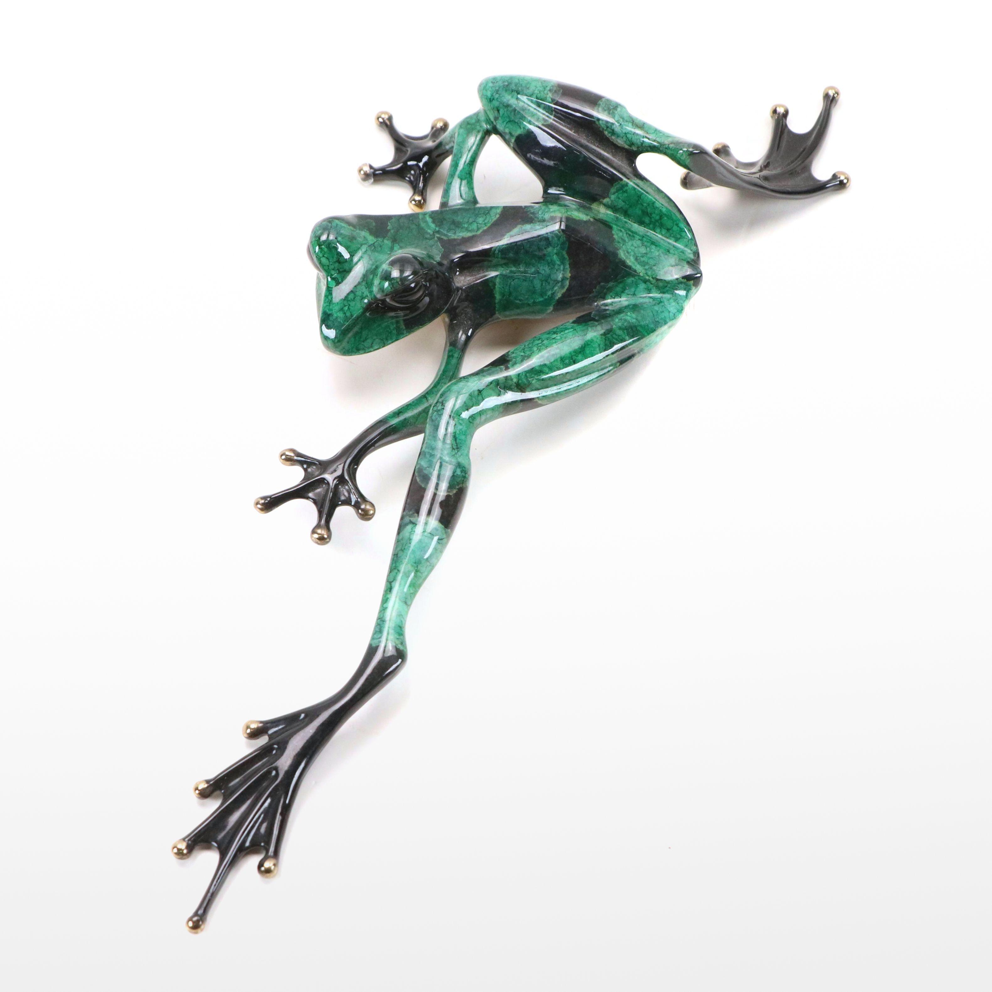 Tim "Frogman" Cotterill Enameled Bronze Frog, 1998