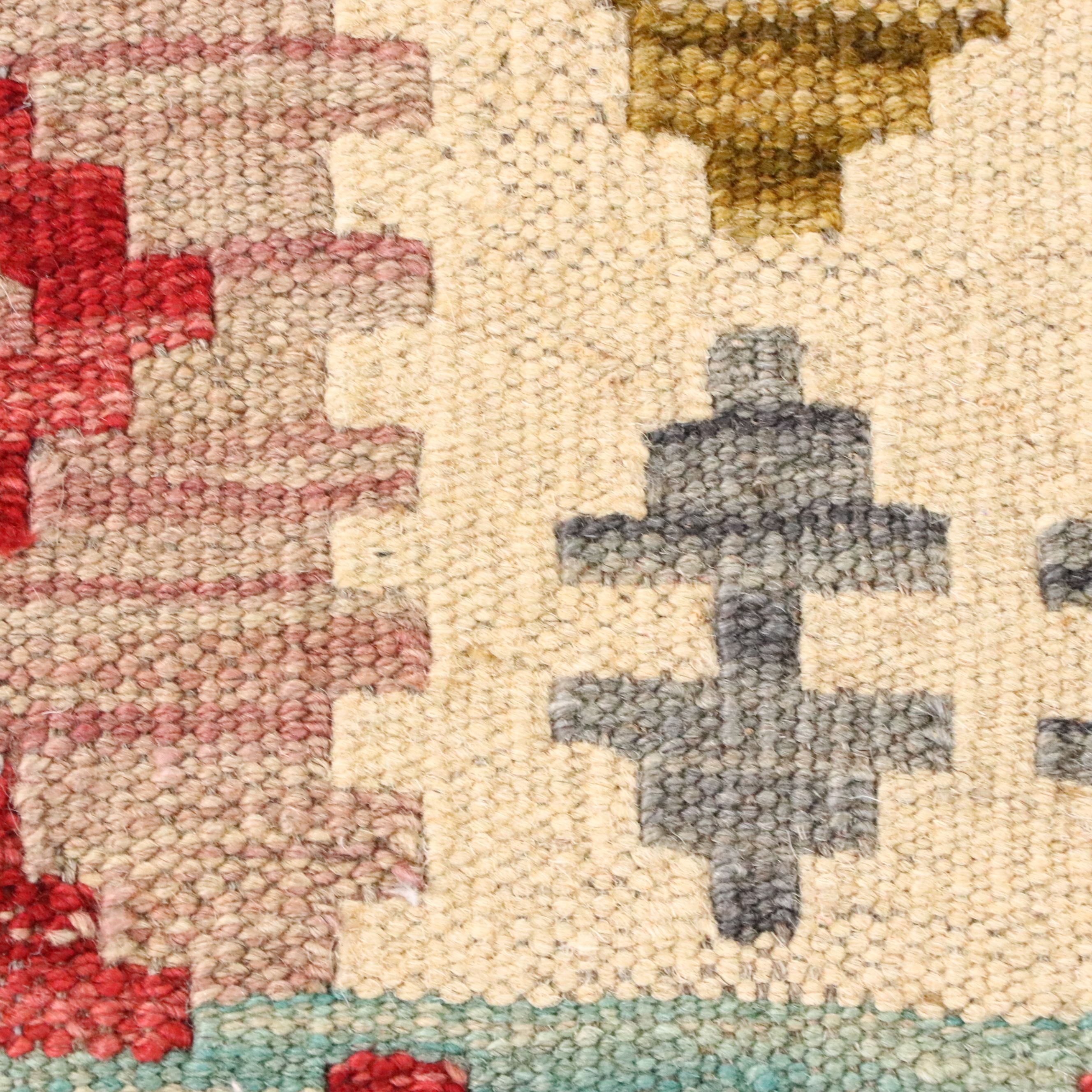 5'1 x 6'10 Handwoven Pakistani Kilim Area Rug