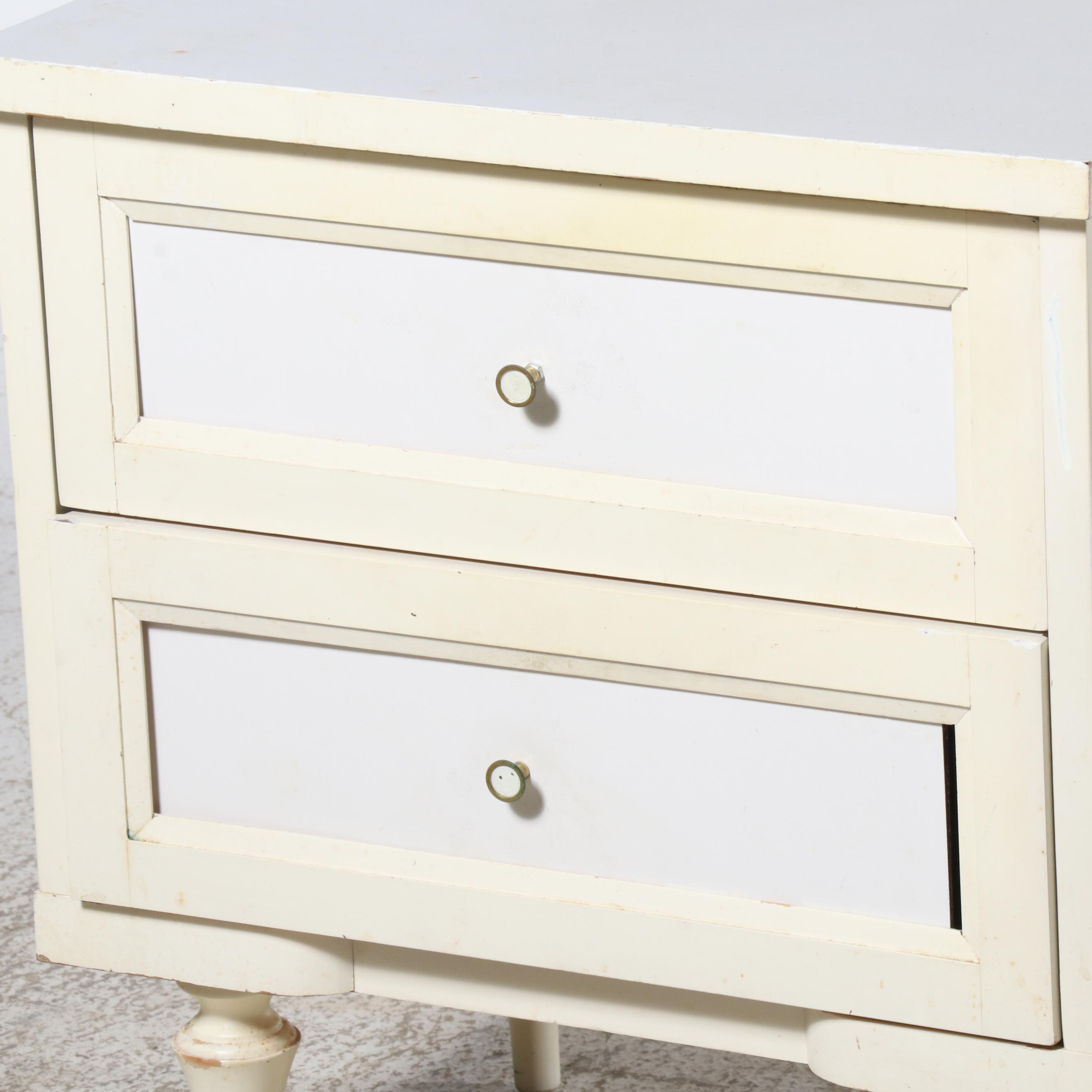 Mid Century Modern Style Painted Wood Desk & Chests with Interchangeable Panels