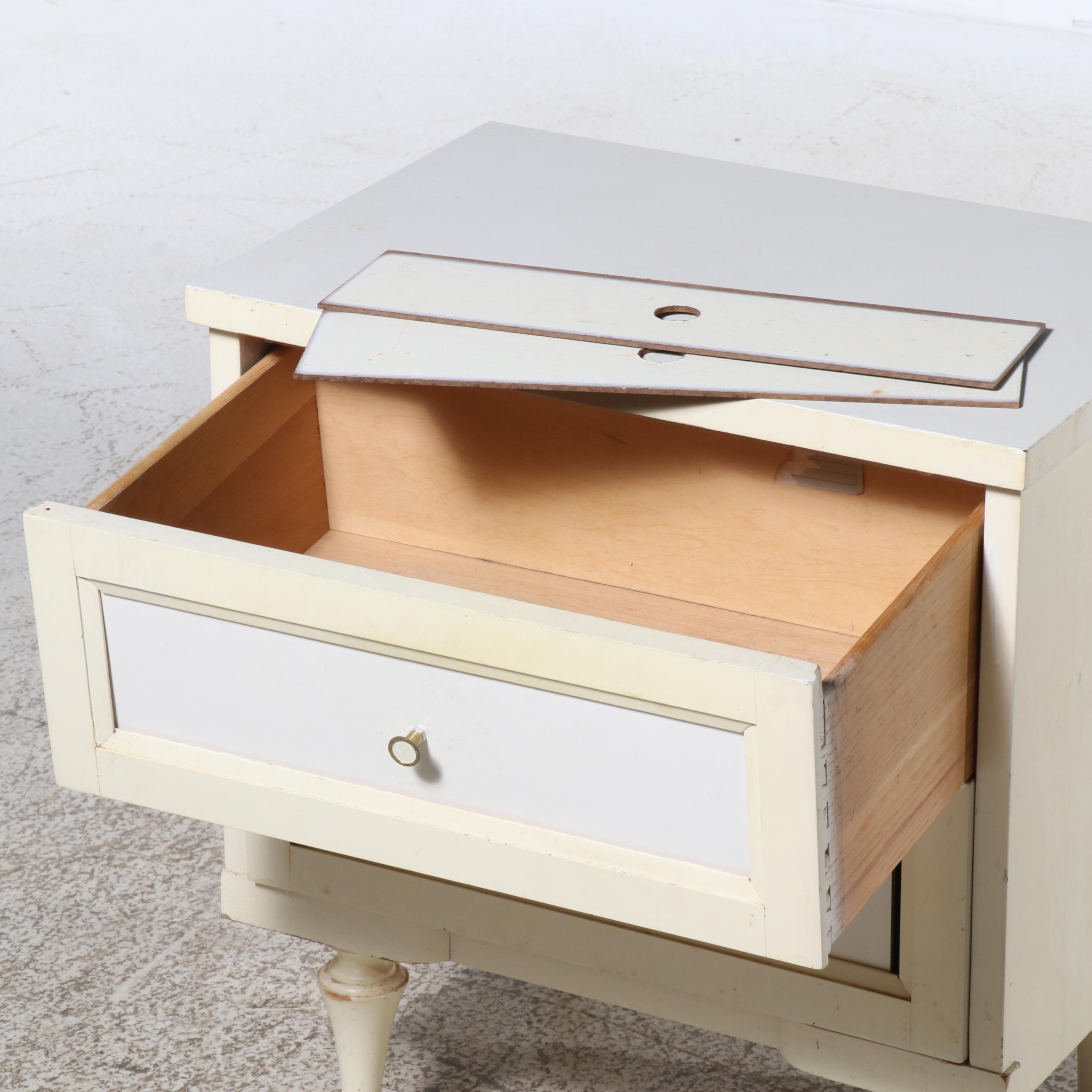 Mid Century Modern Style Painted Wood Desk & Chests with Interchangeable Panels