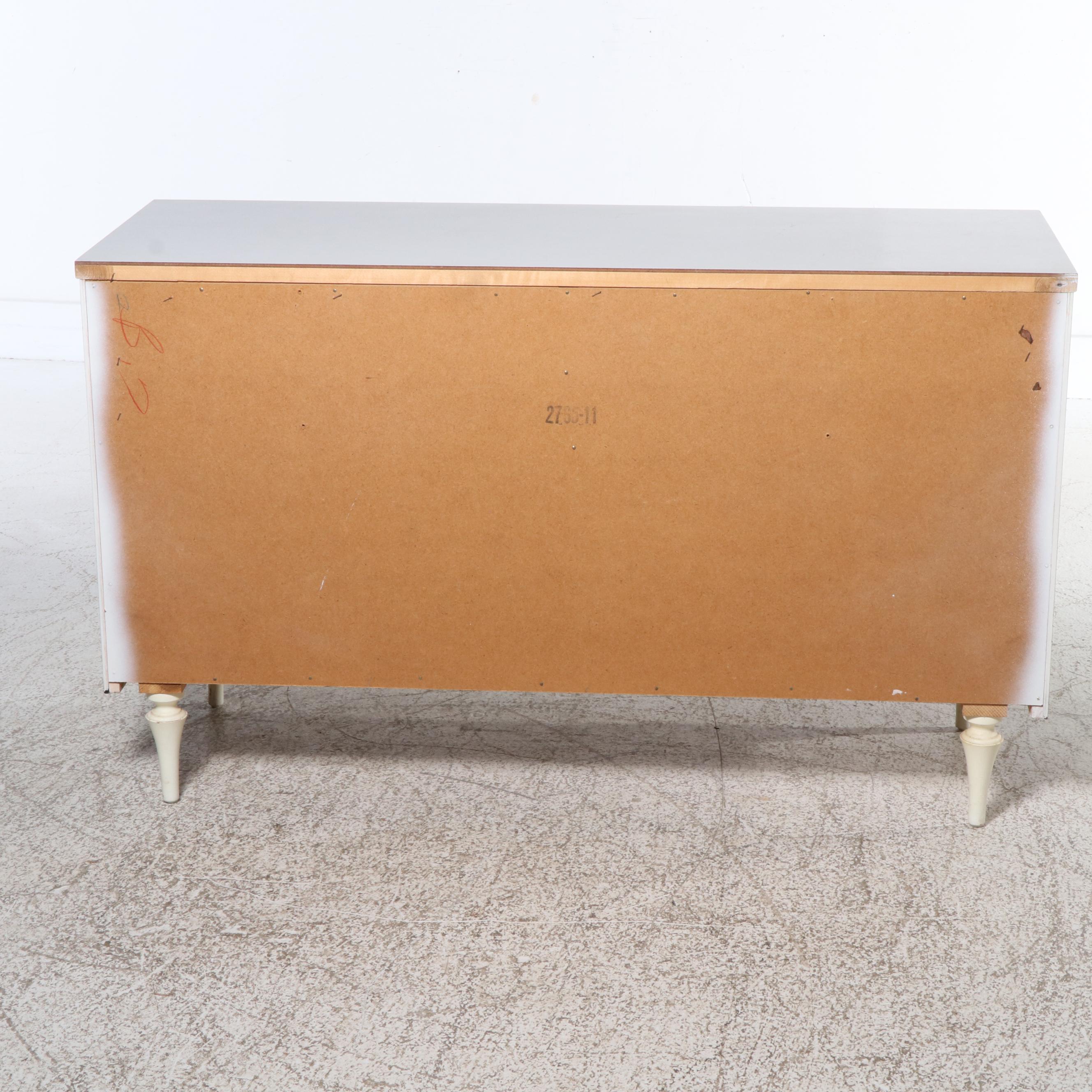 Mid Century Modern Style Painted Wood Desk & Chests with Interchangeable Panels