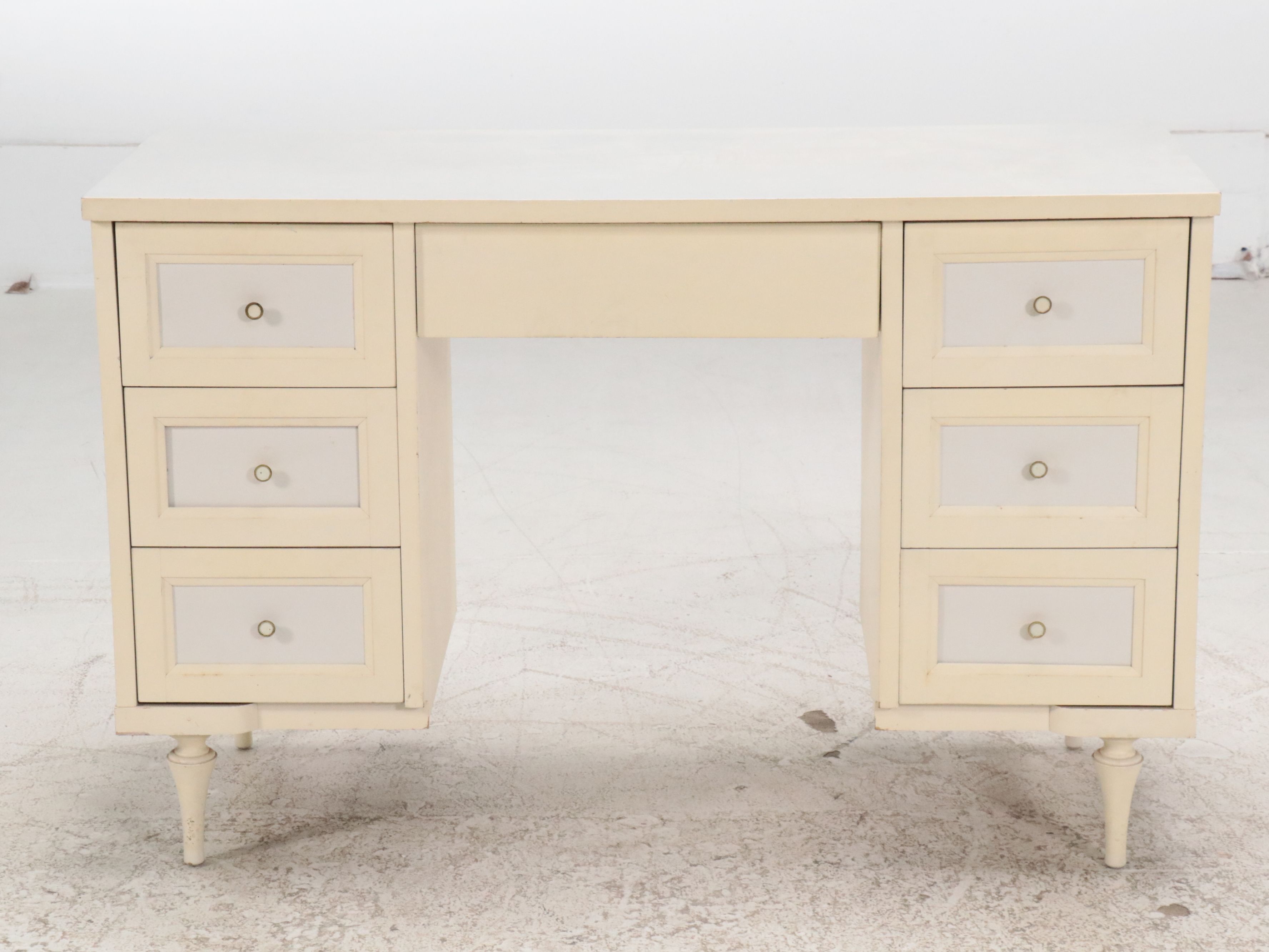 Mid Century Modern Style Painted Wood Desk & Chests with Interchangeable Panels