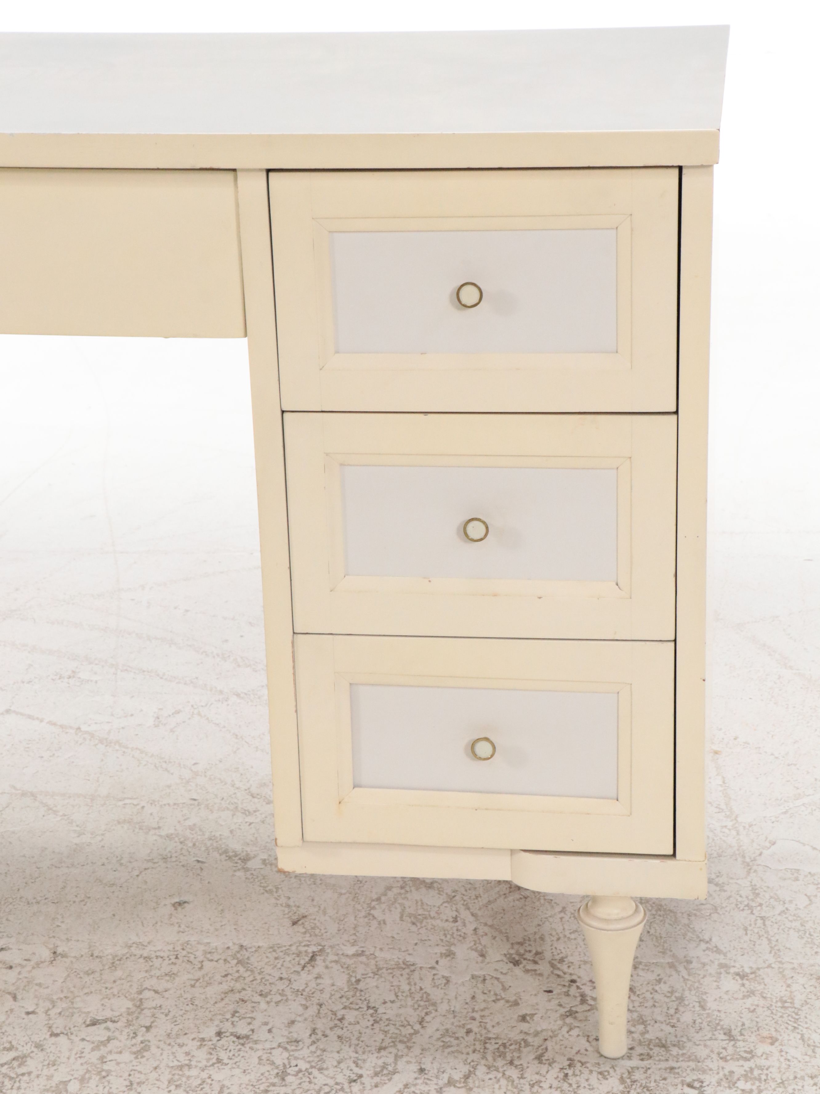 Mid Century Modern Style Painted Wood Desk & Chests with Interchangeable Panels