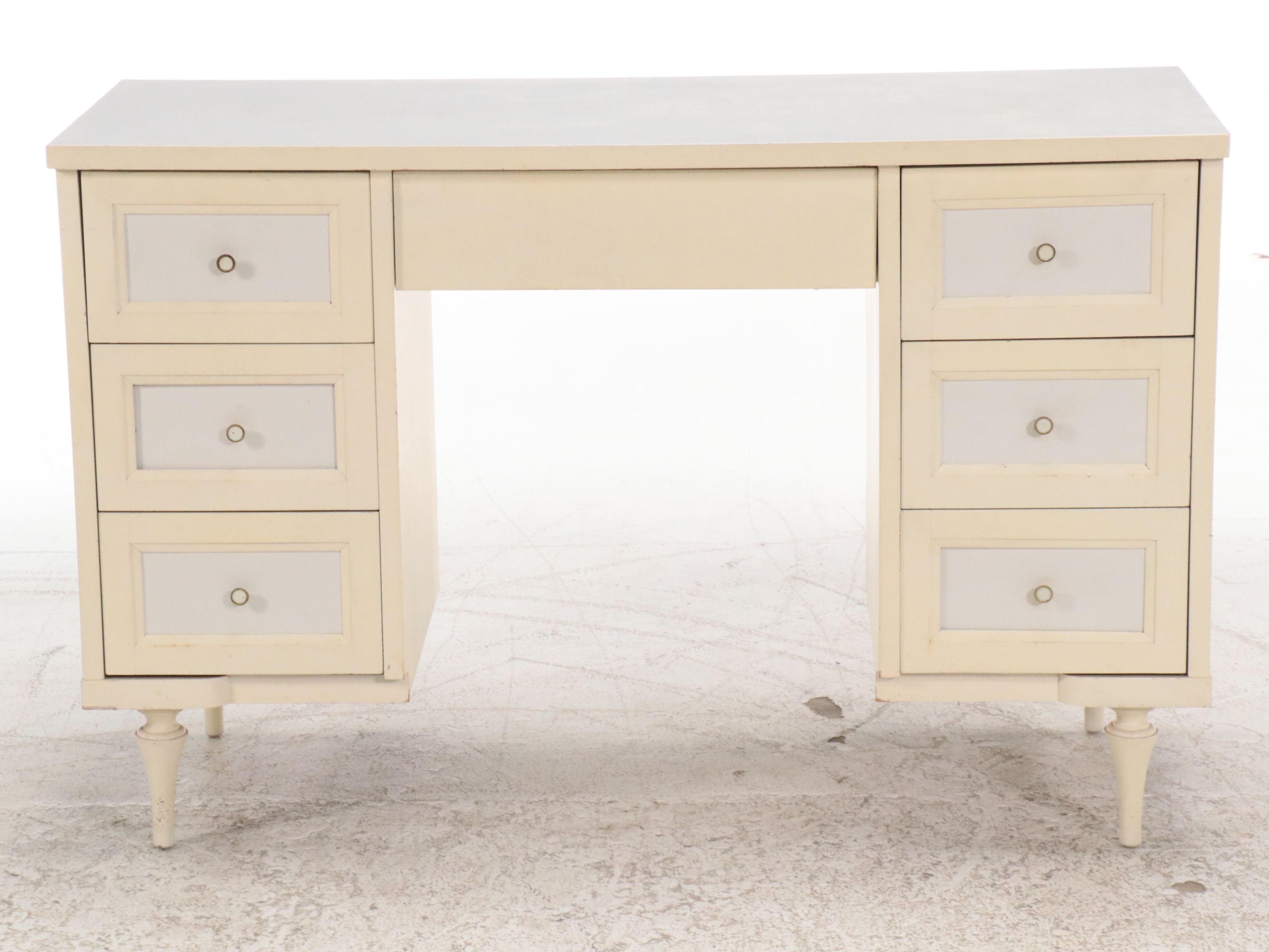 Mid Century Modern Style Painted Wood Desk & Chests with Interchangeable Panels