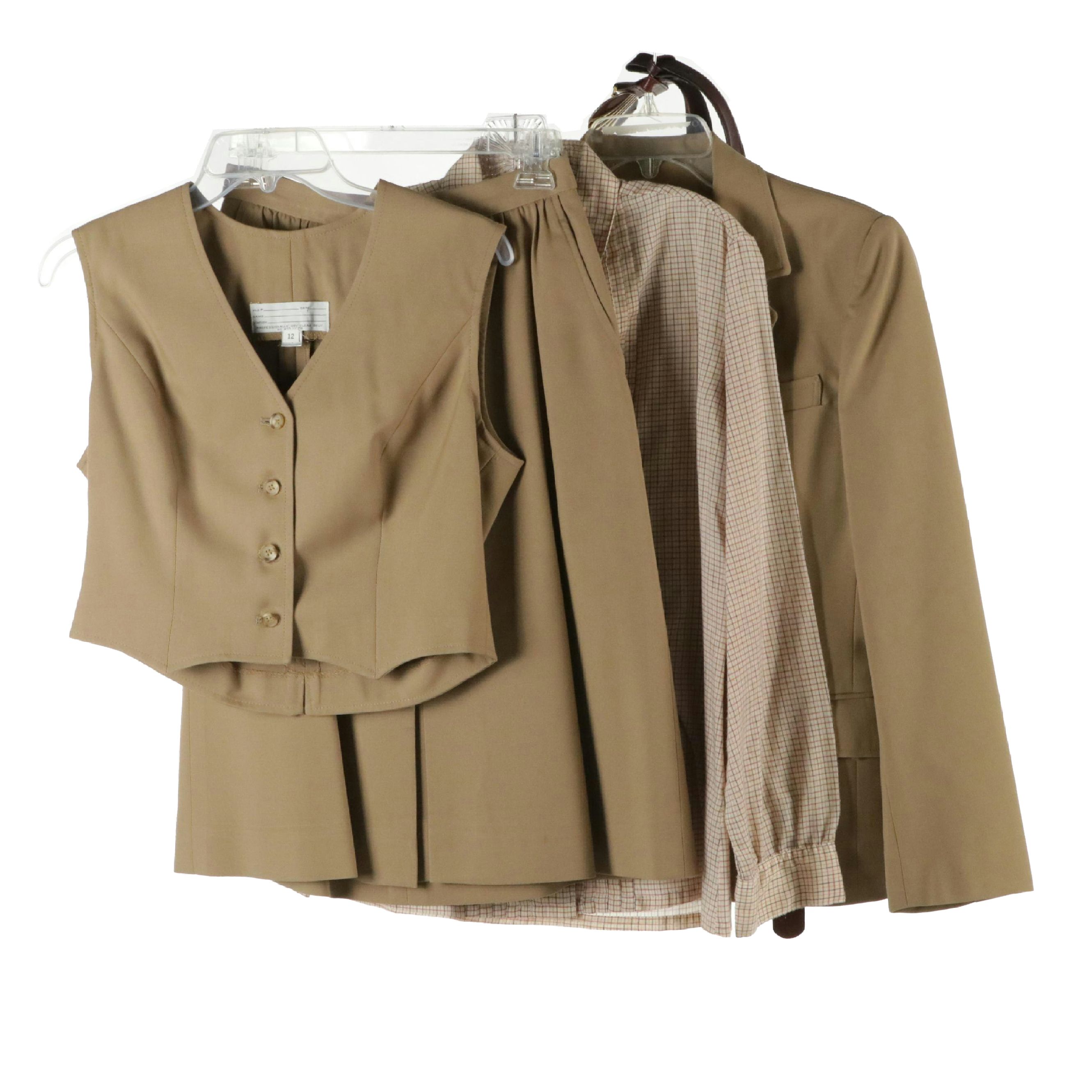 Vintage Flight Attendant Uniform with Leather Belts