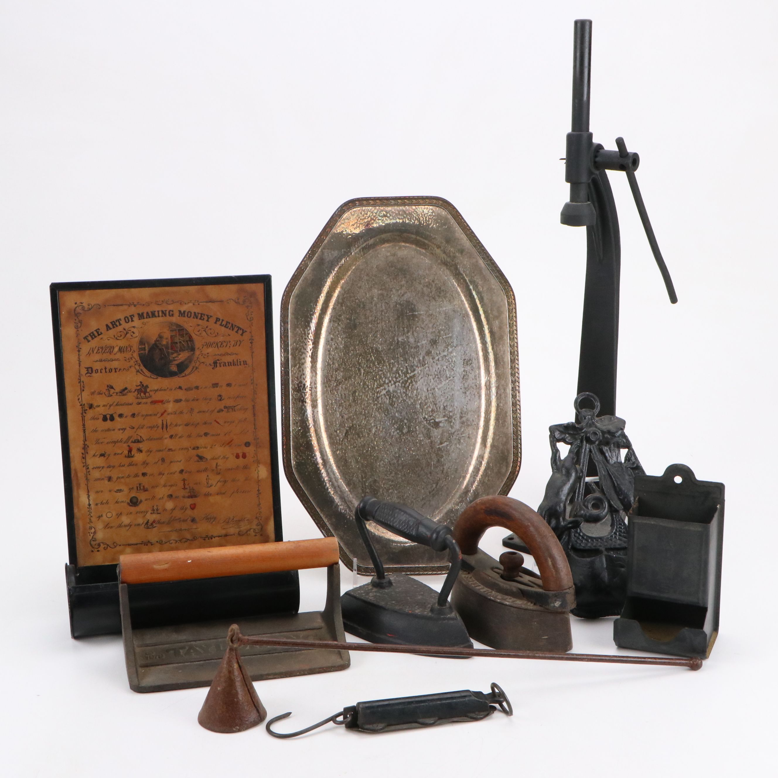 A. C. Williams Co. Sad Iron with Other Cast Iron and Metal Tools and Décor