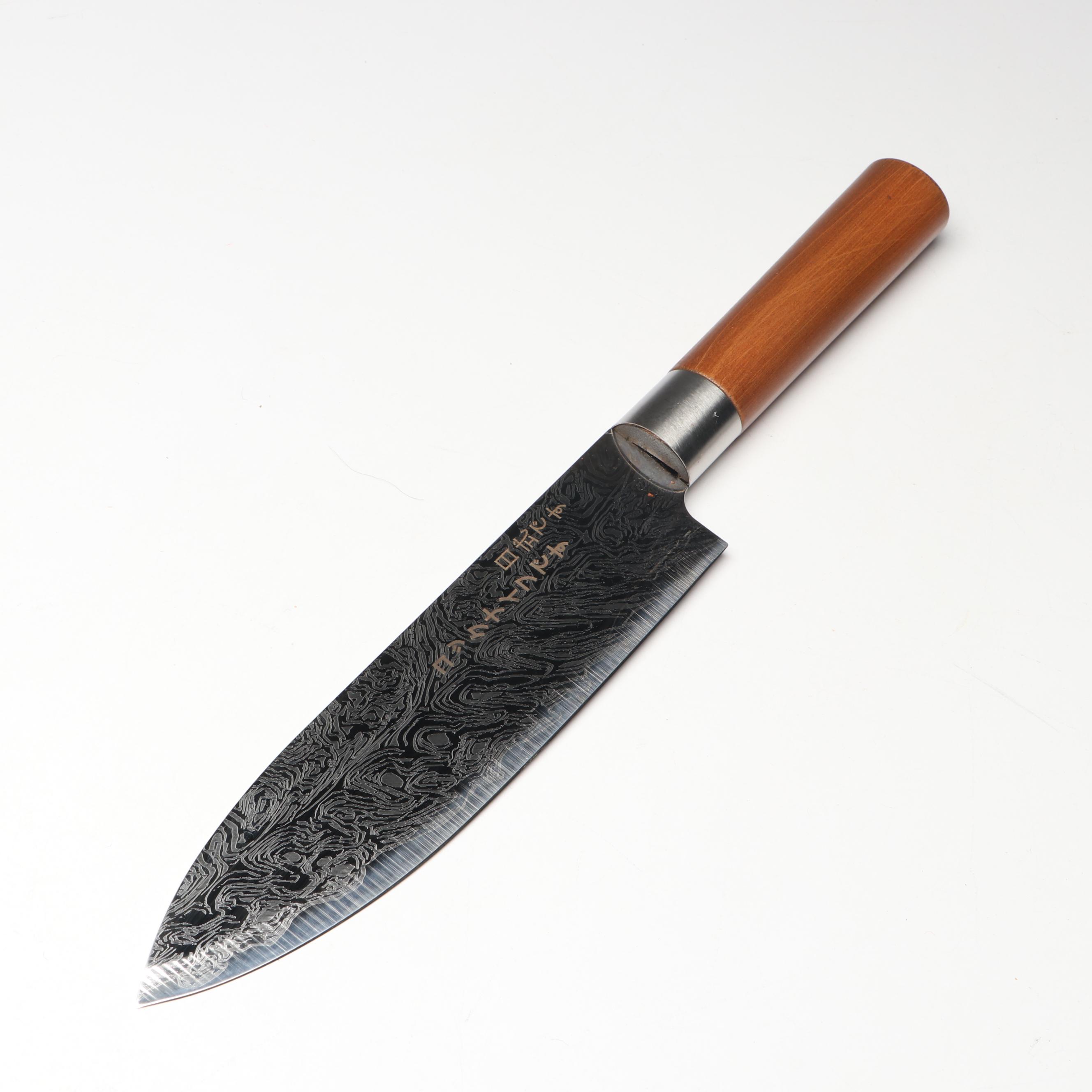 Japanese Style Etched Stainless Steel Chef's Knives