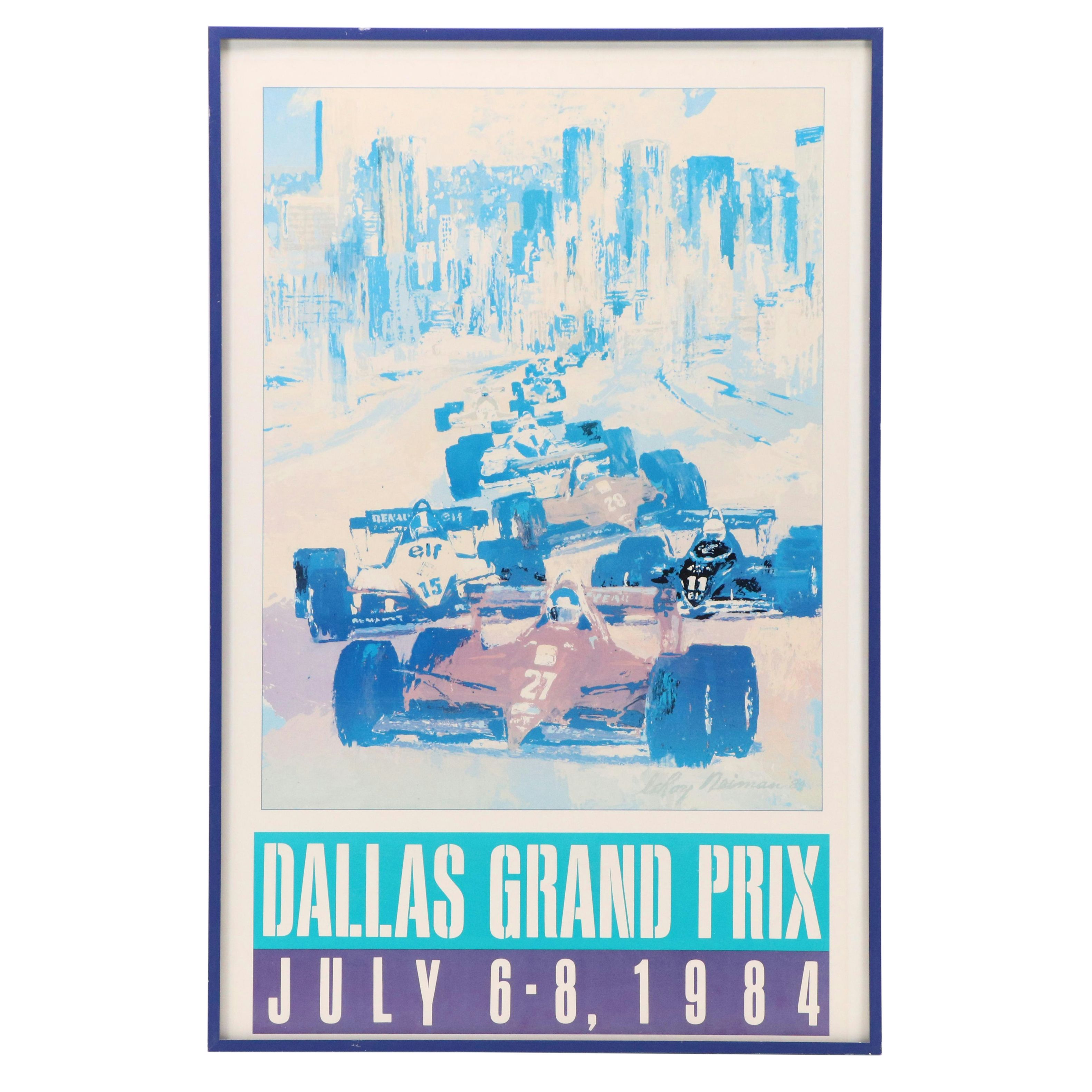 Offset Lithograph Poster "Dallas Grand Prix" After LeRoy Neiman, 1984