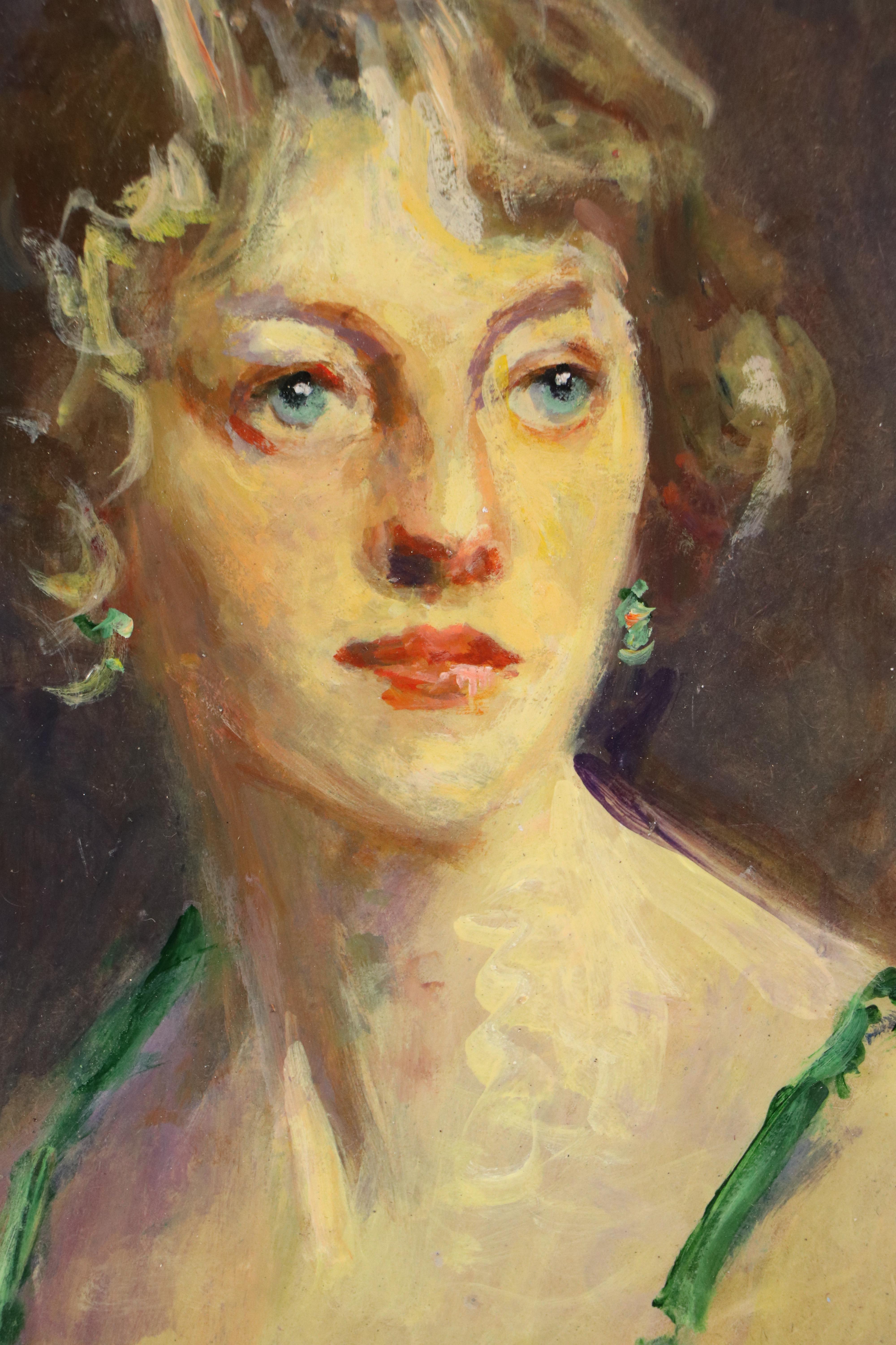 Oil Painting Portrait of Blonde Woman, 1951