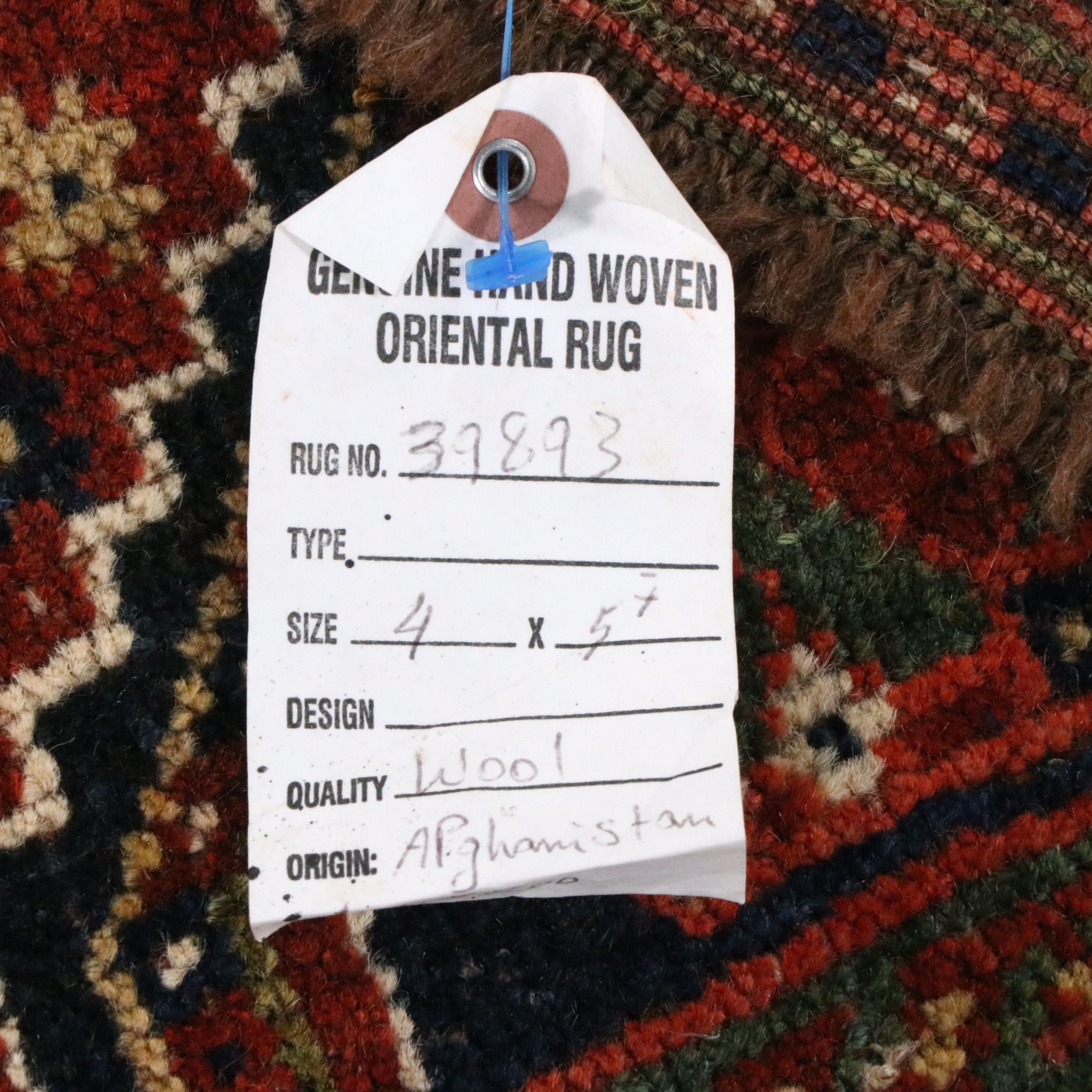 4' x 5'6 Hand-Knotted Afghan Baluch Area Rug