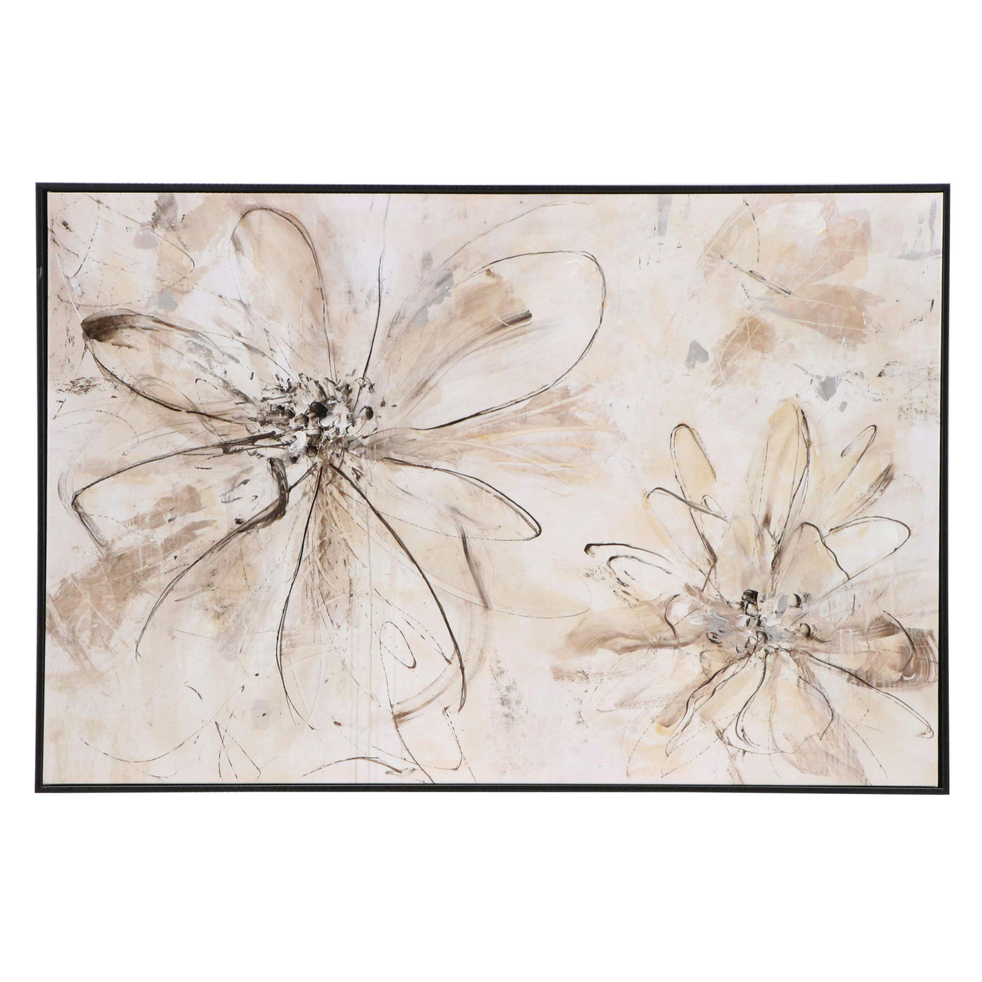 Embellished Giclée of Flowers, 21st Century