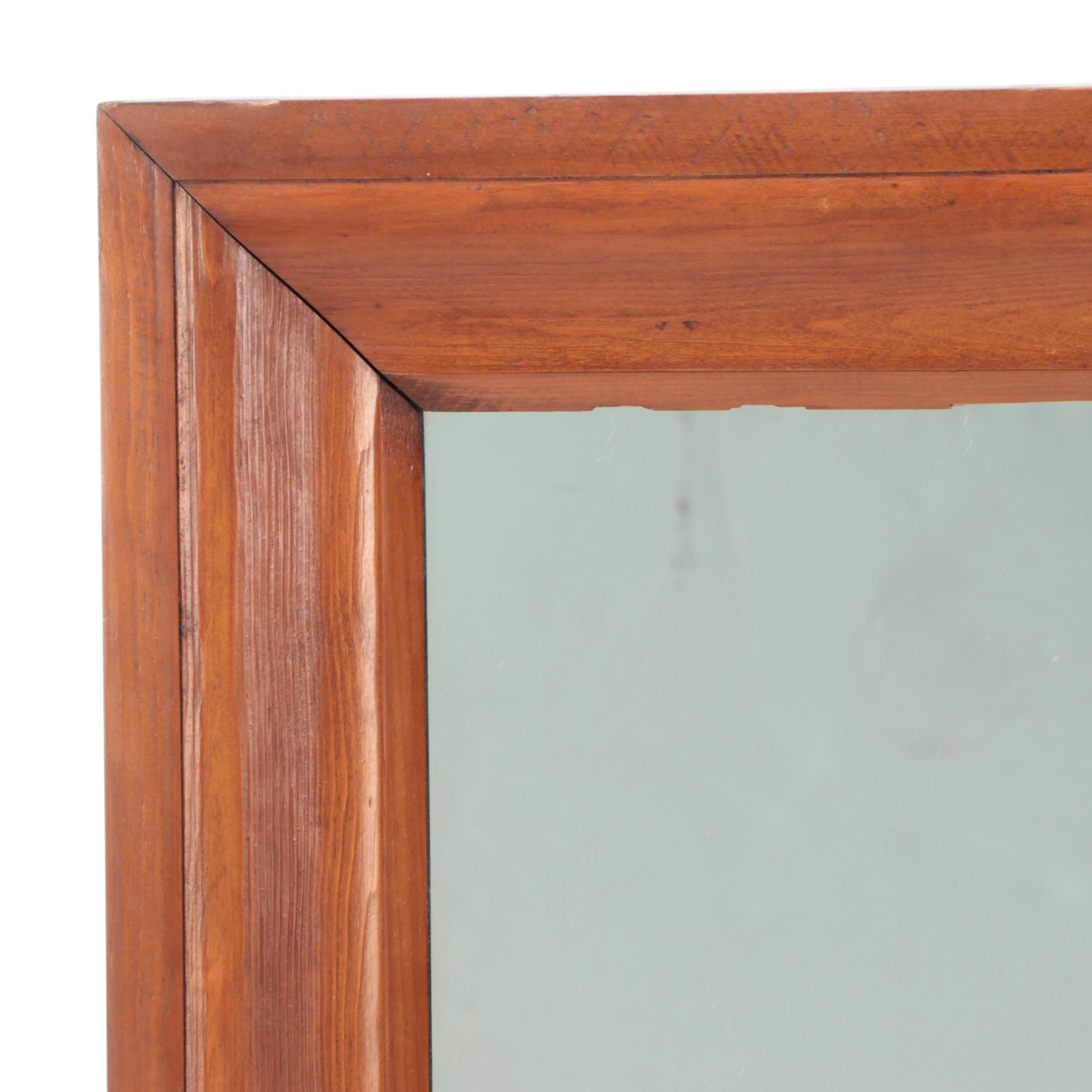 Antique Style Rectangular Beveled Wood Wall Mirrors