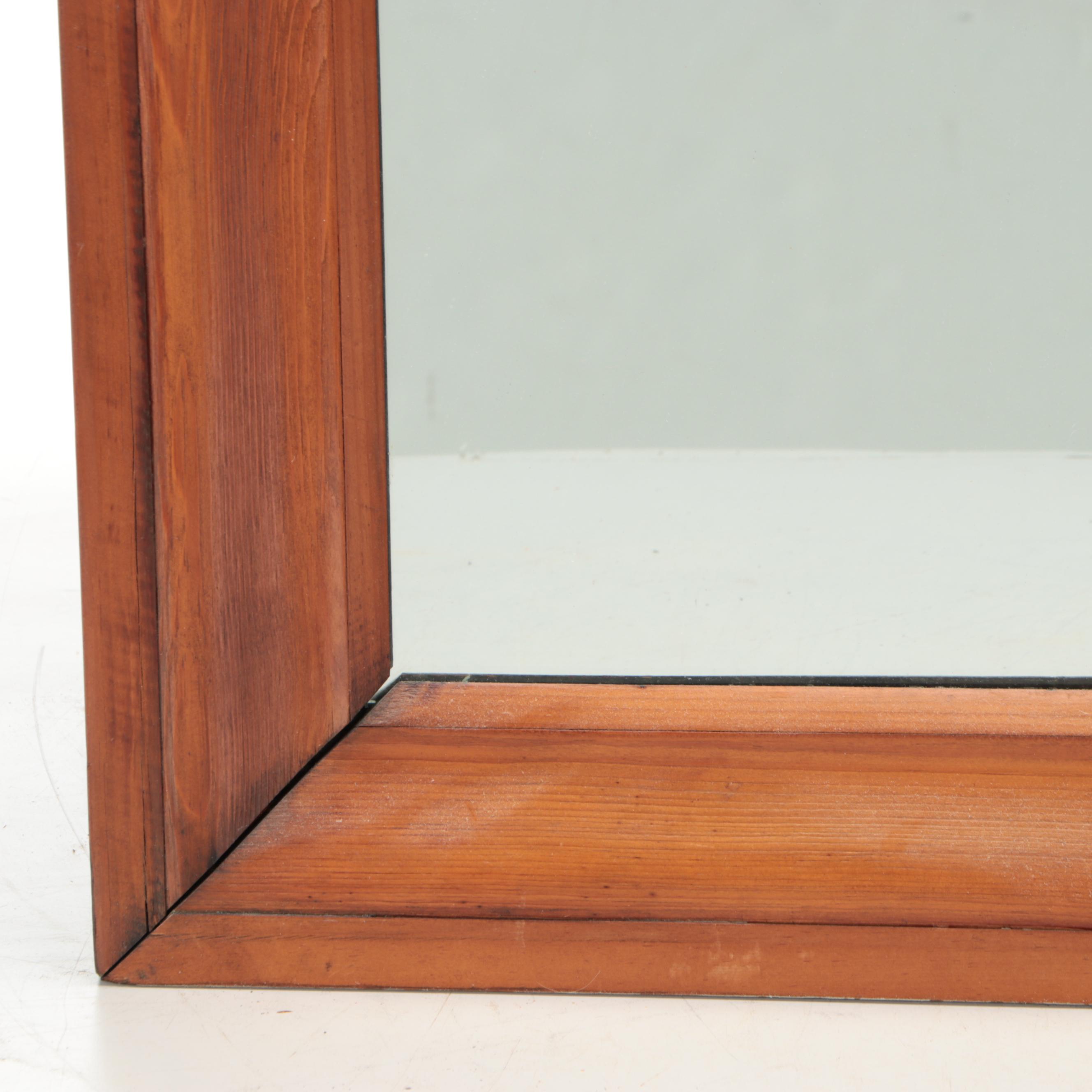 Antique Style Rectangular Beveled Wood Wall Mirrors