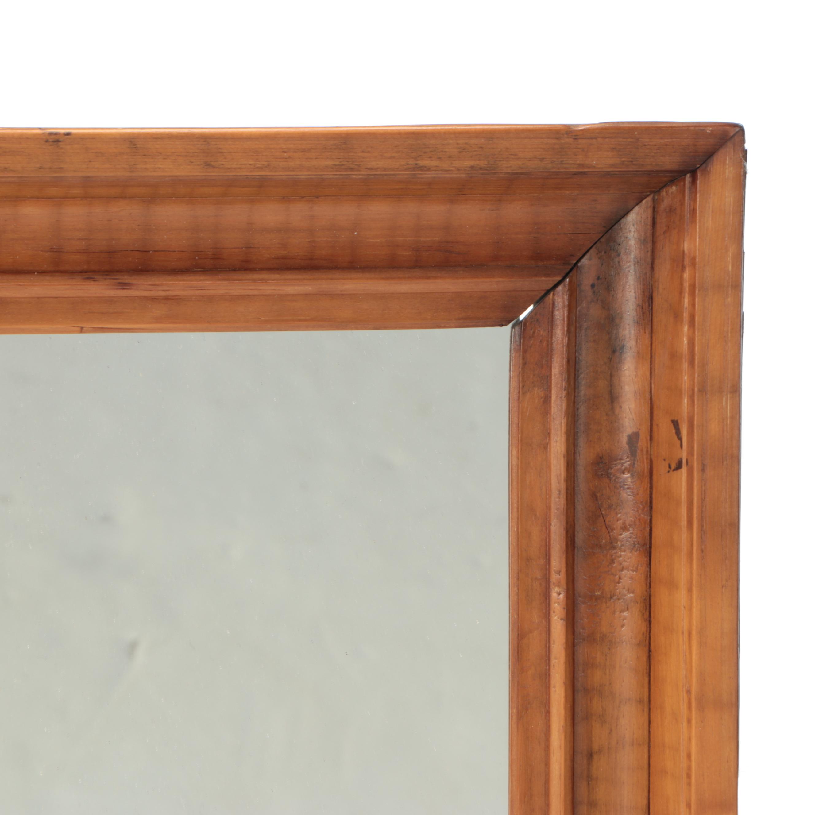 Antique Style Rectangular Beveled Wood Wall Mirrors