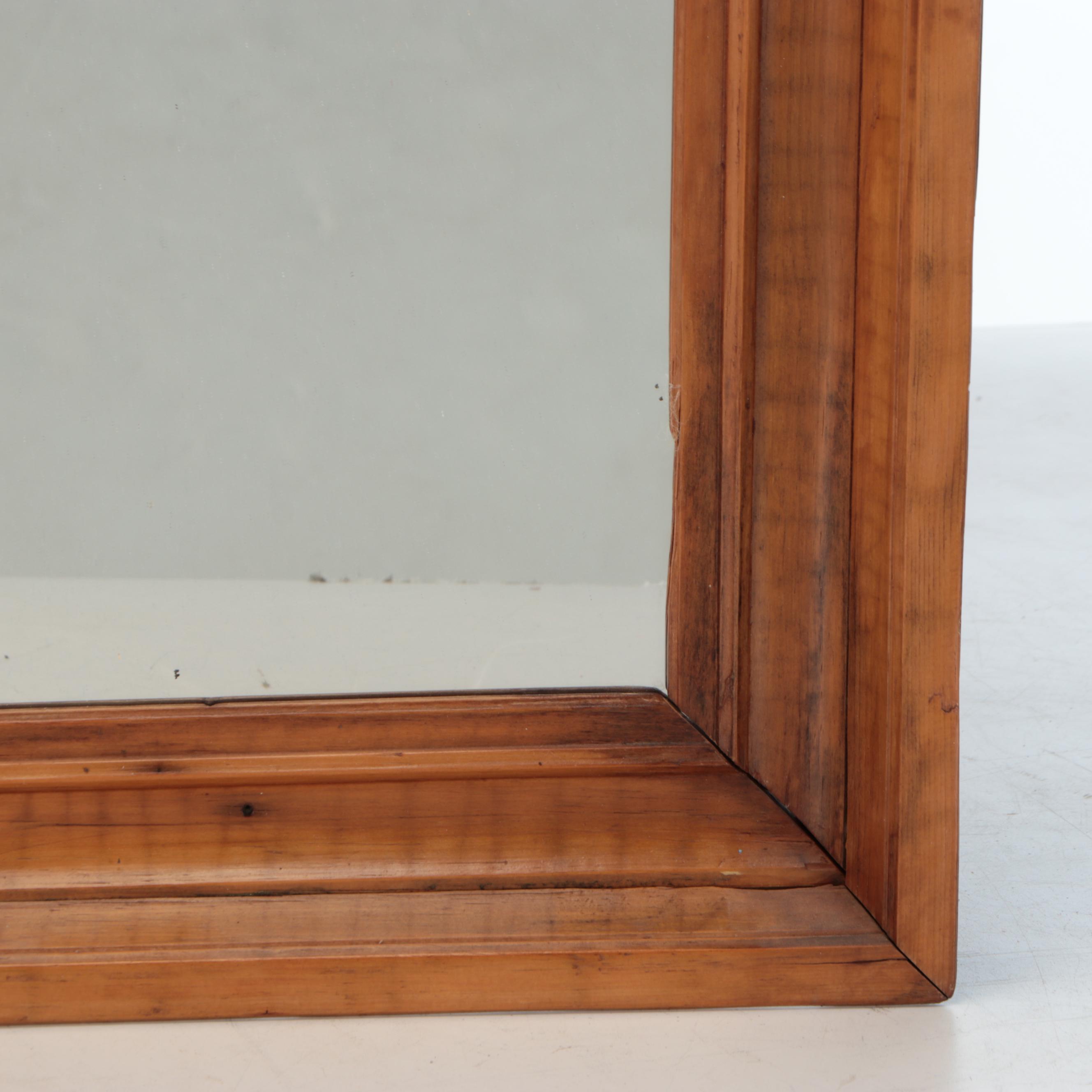 Antique Style Rectangular Beveled Wood Wall Mirrors