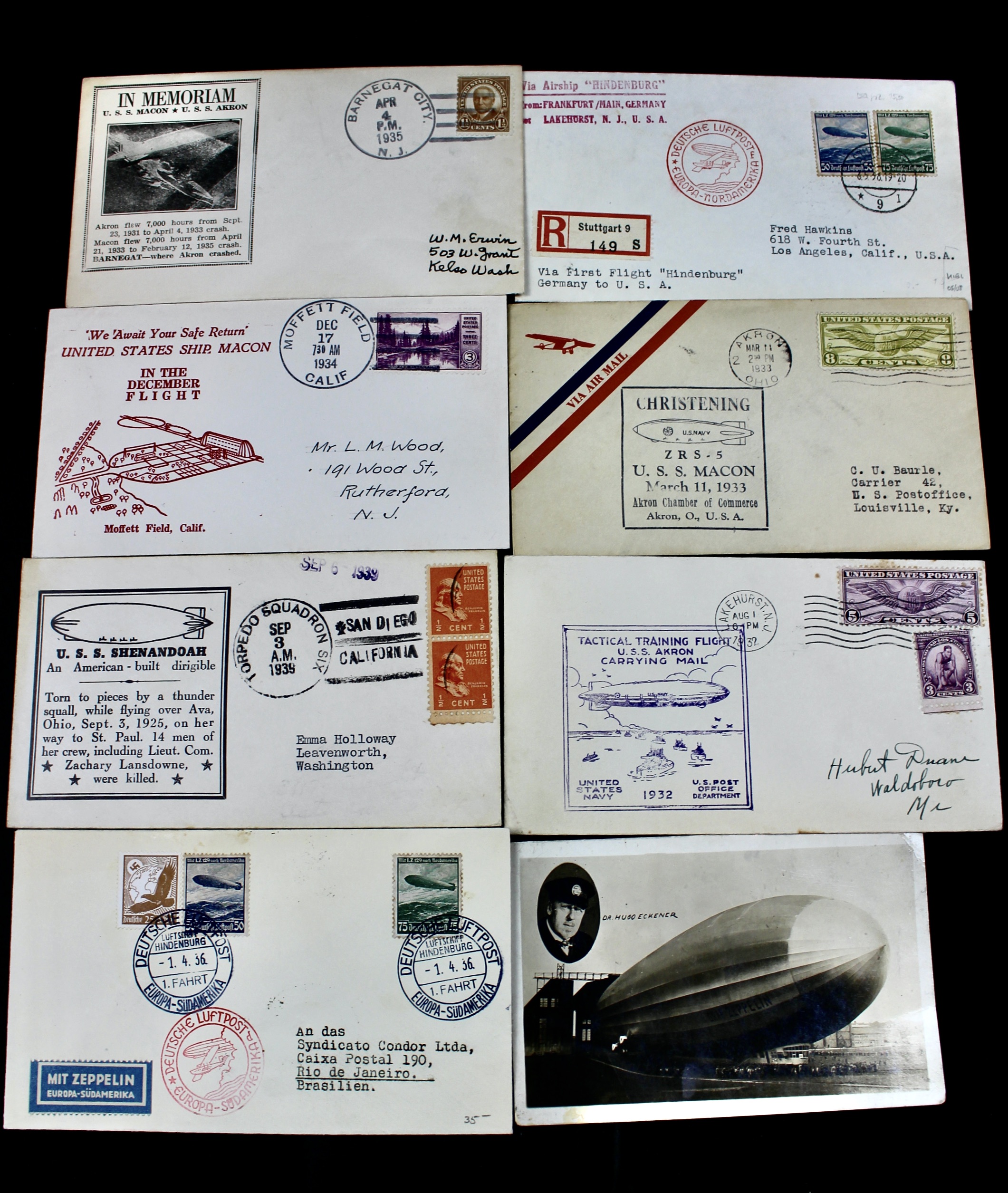 Collection of Eight Graf Zeppelin-Related Covers and Postcards