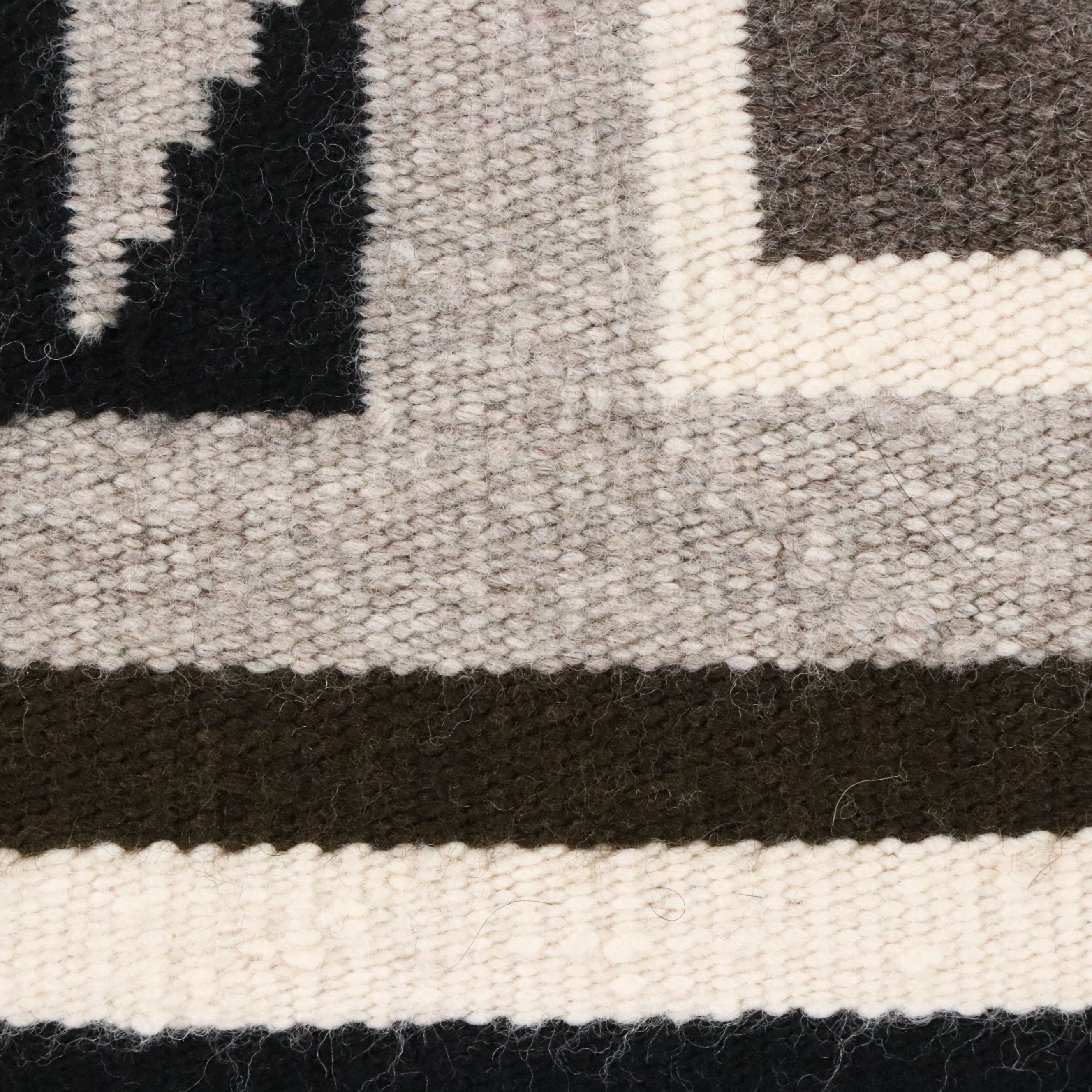 3'4 x 5' Handwoven Navajo Two Grey Hills Accent Rug