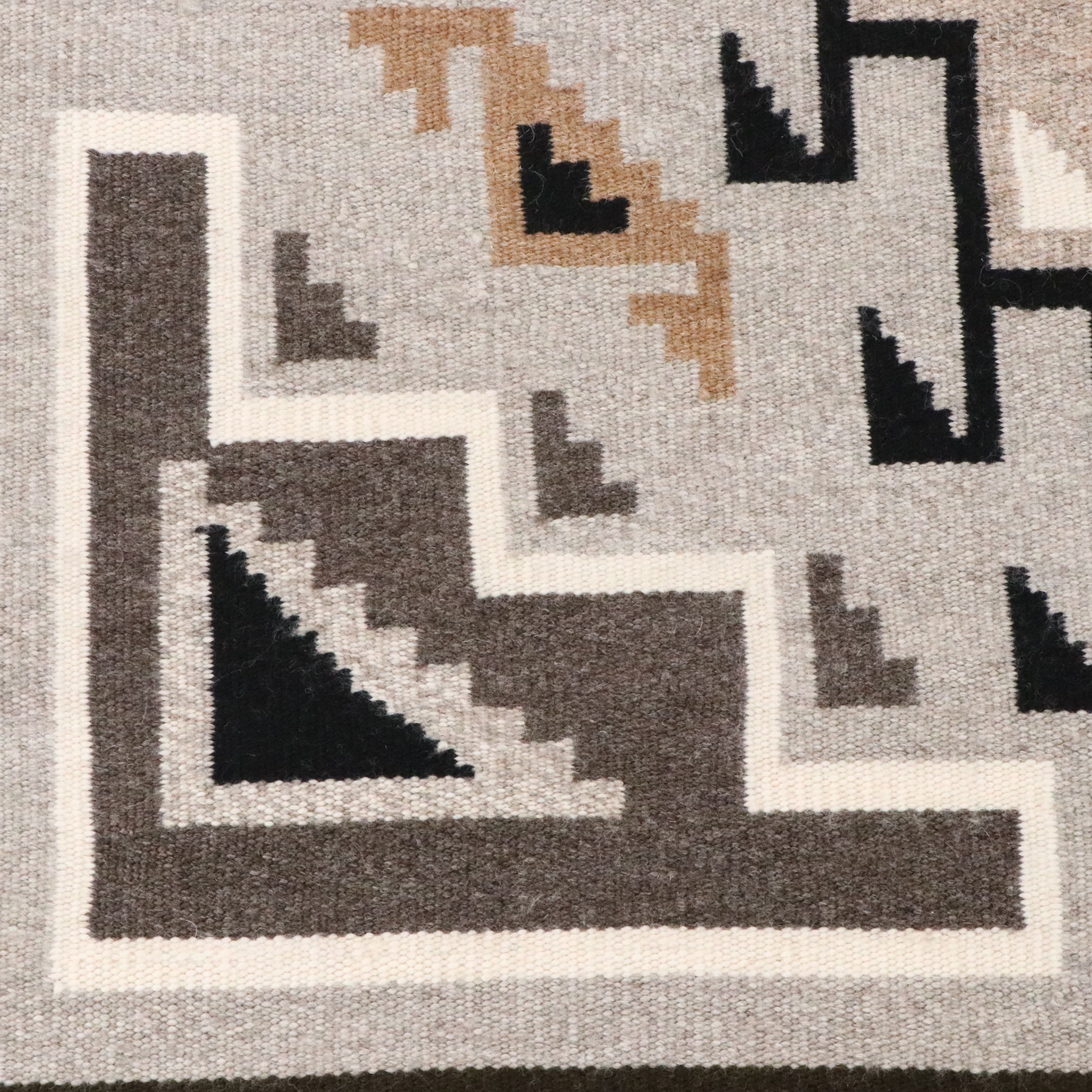 3'4 x 5' Handwoven Navajo Two Grey Hills Accent Rug