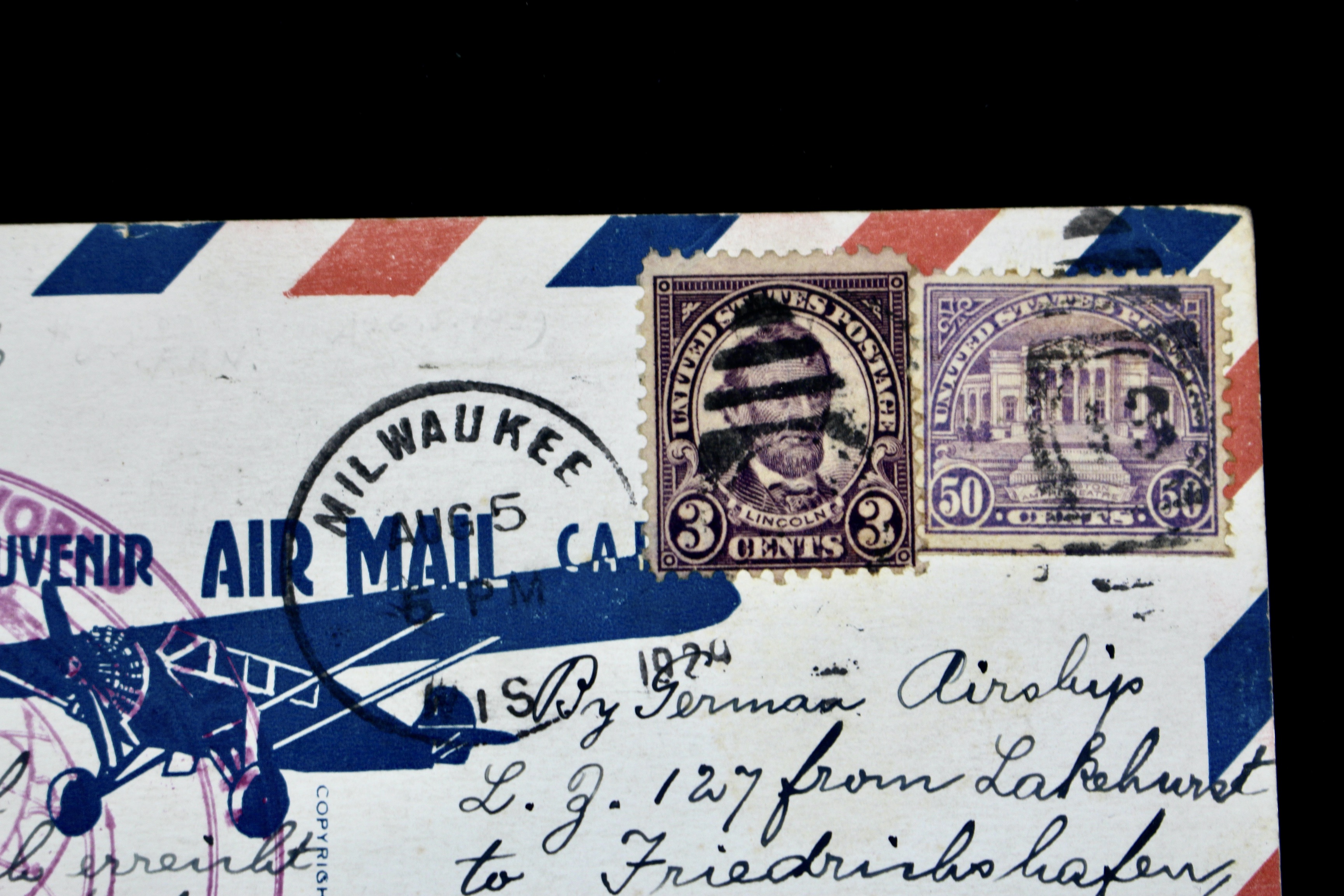 First Round-the-World Zeppelin Flight Commemorative Postcard, 1929