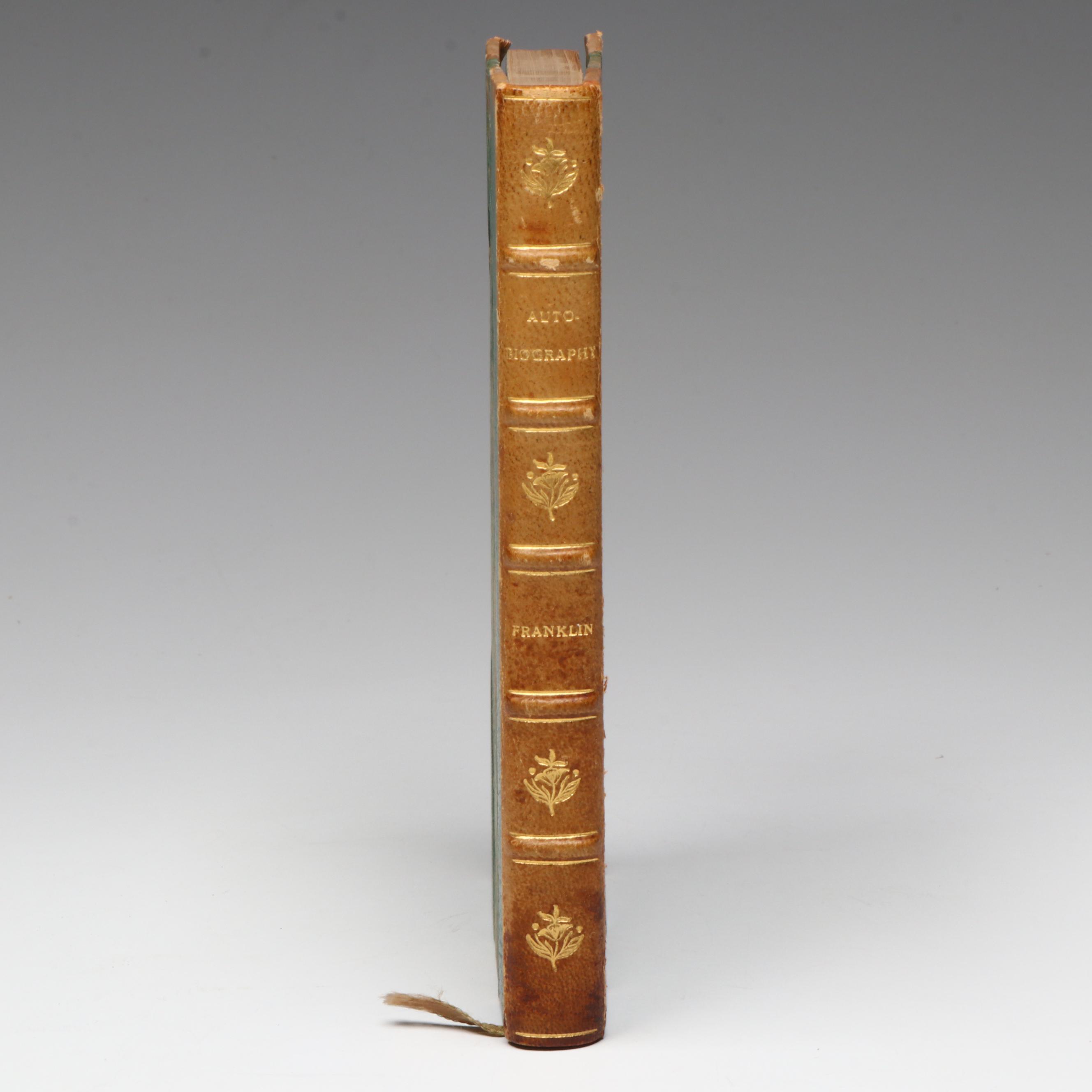 Leather Bound "Autobiography" by Benjamin Franklin, 1948