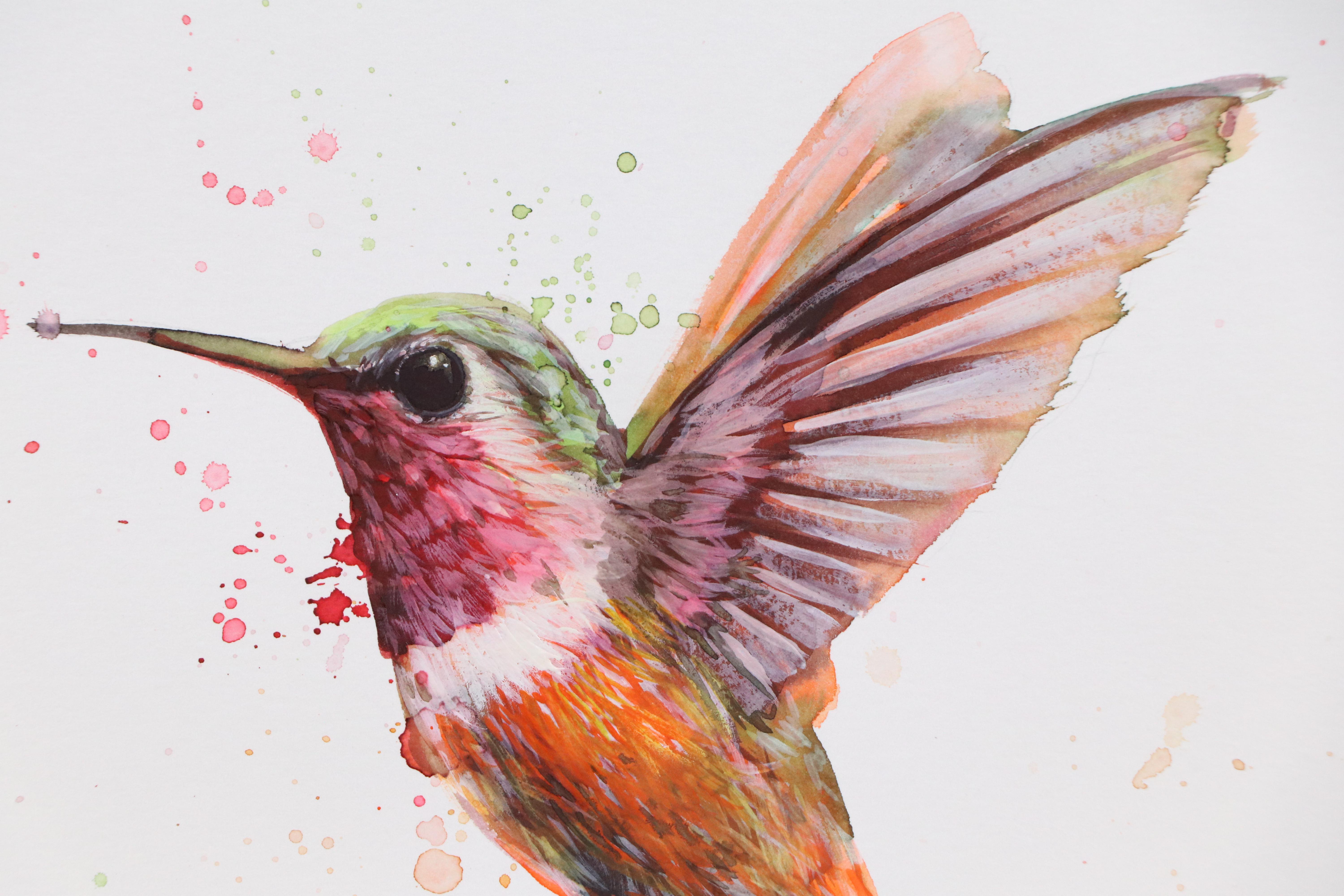 Inga Kovalenko Watercolor Painting of Hummingbird, 2025