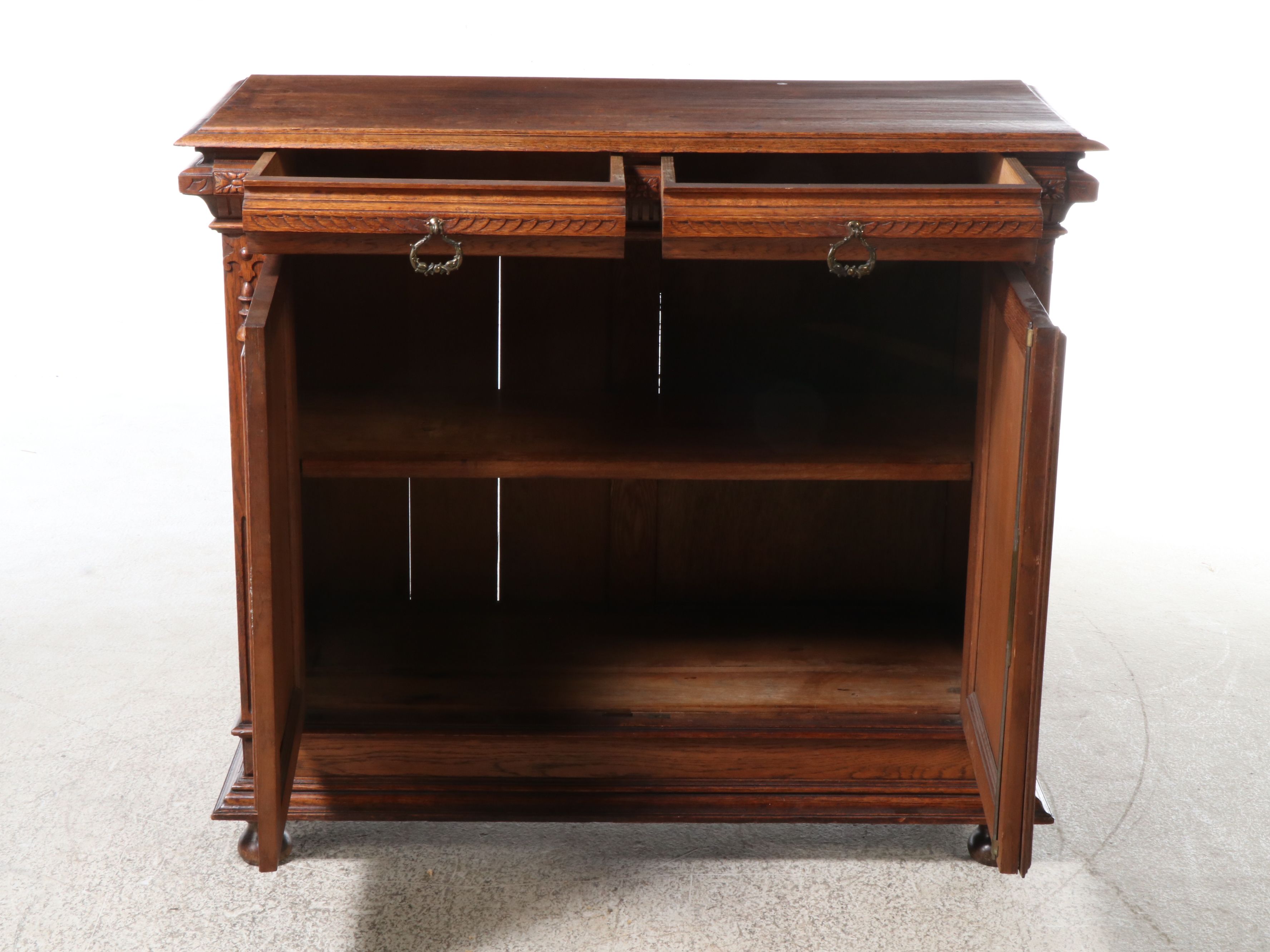 Italian Renaissance Style Carved Oak Cabinet