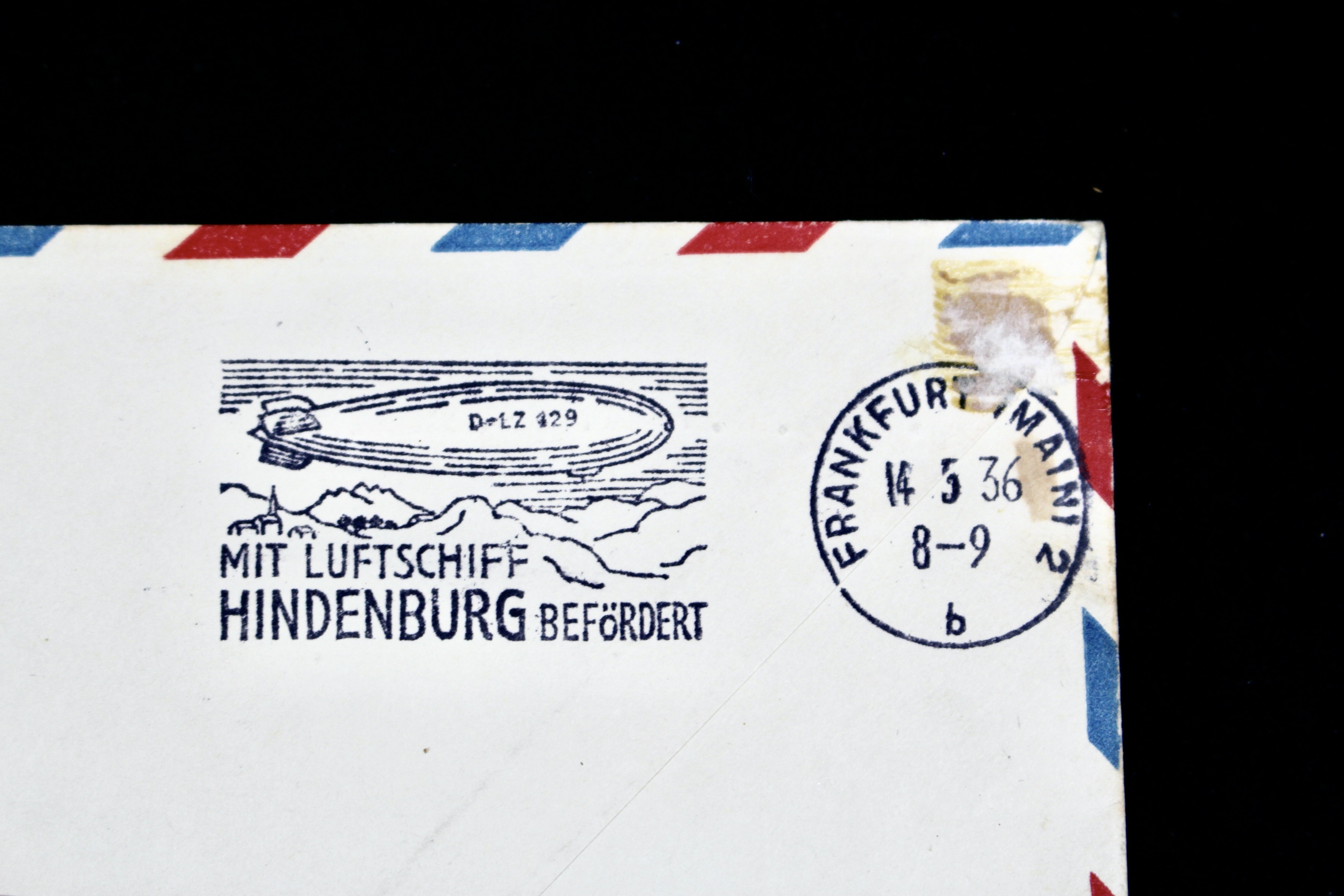 1936 First Flight Hindenburg Graf Zeppelin Postal Cover